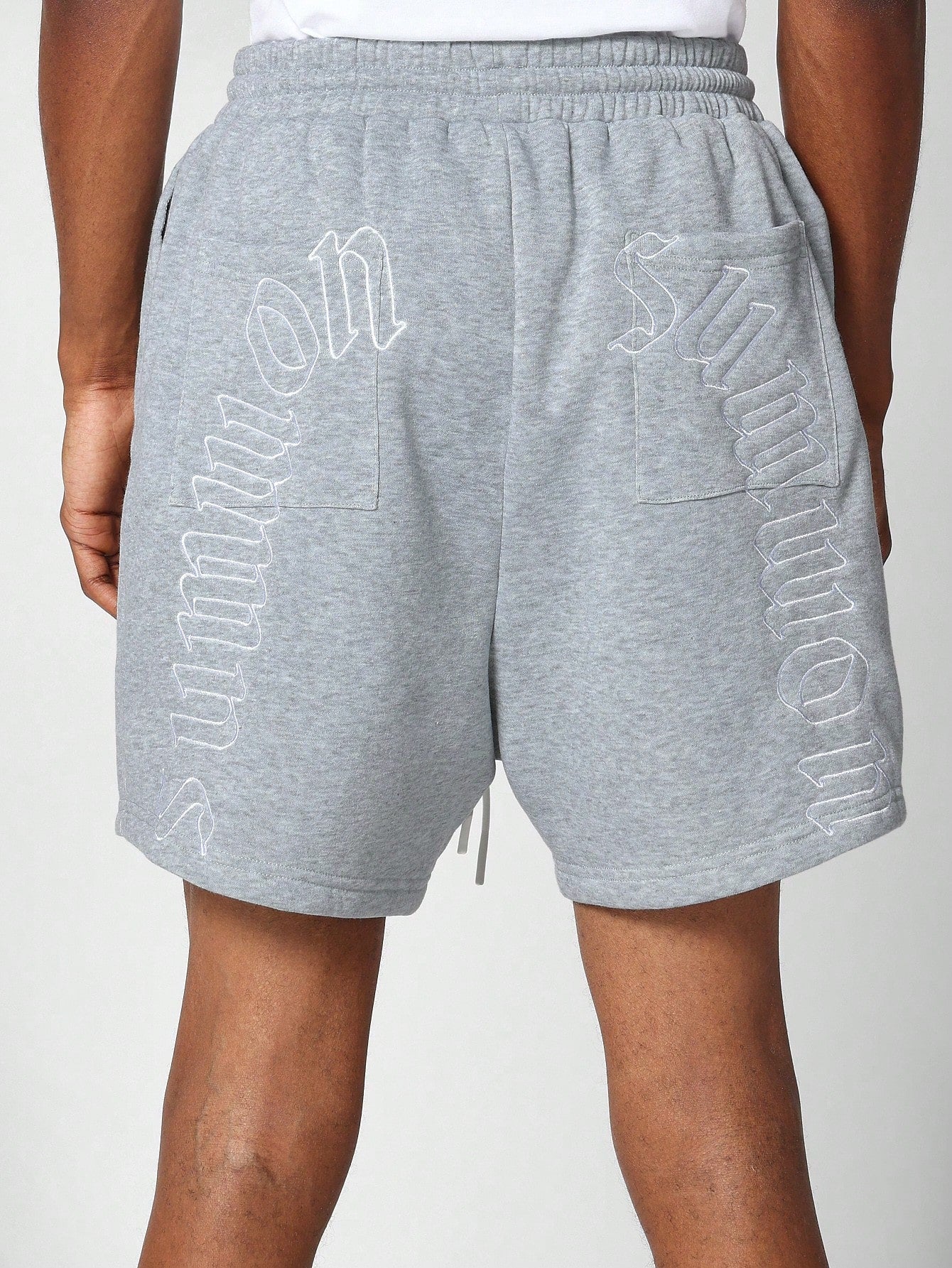Drop Crotch Shorts With Back Graphic