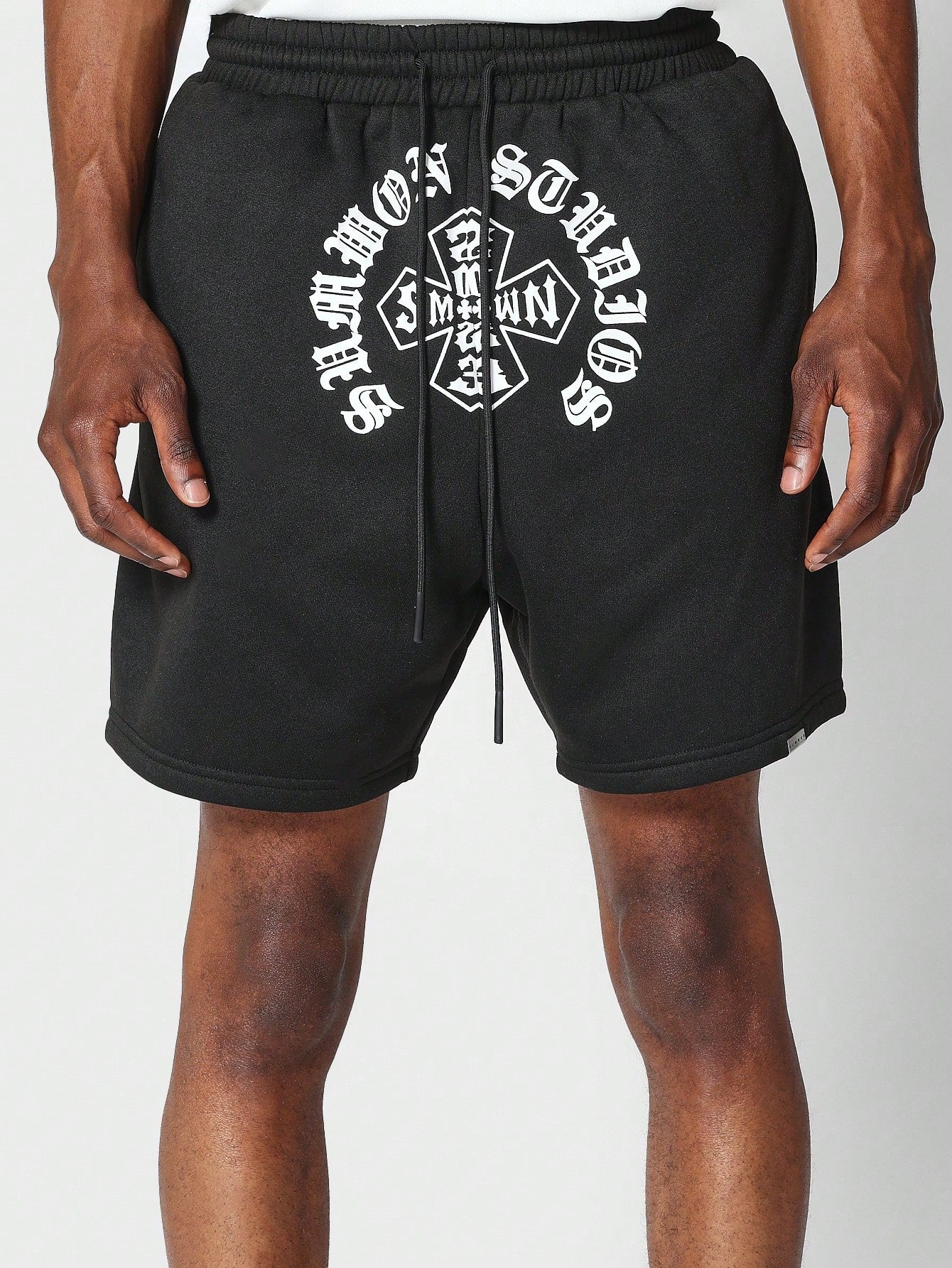 Drop Crotch Short With Front Graphic