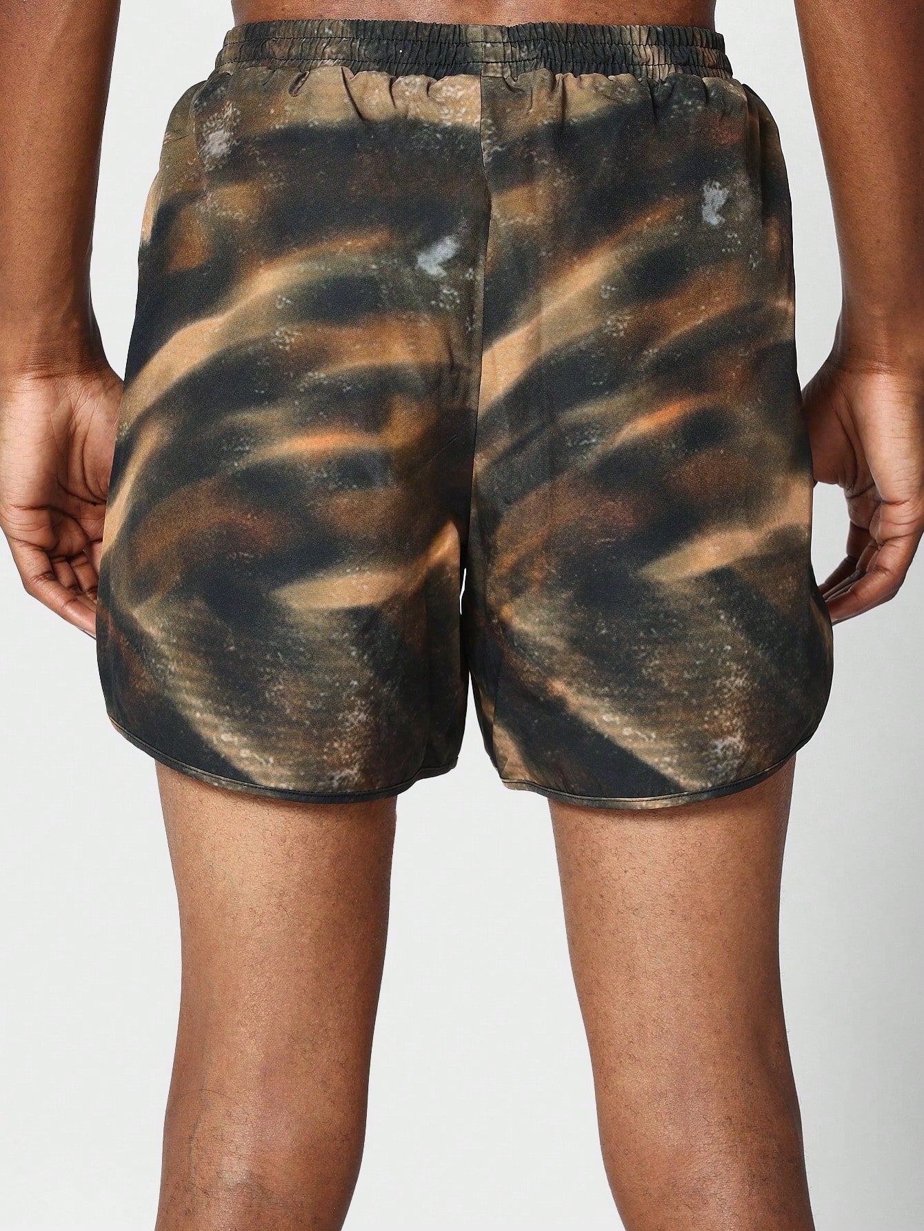 Nylon All Over Print Swim Short With Contrast Drawcords