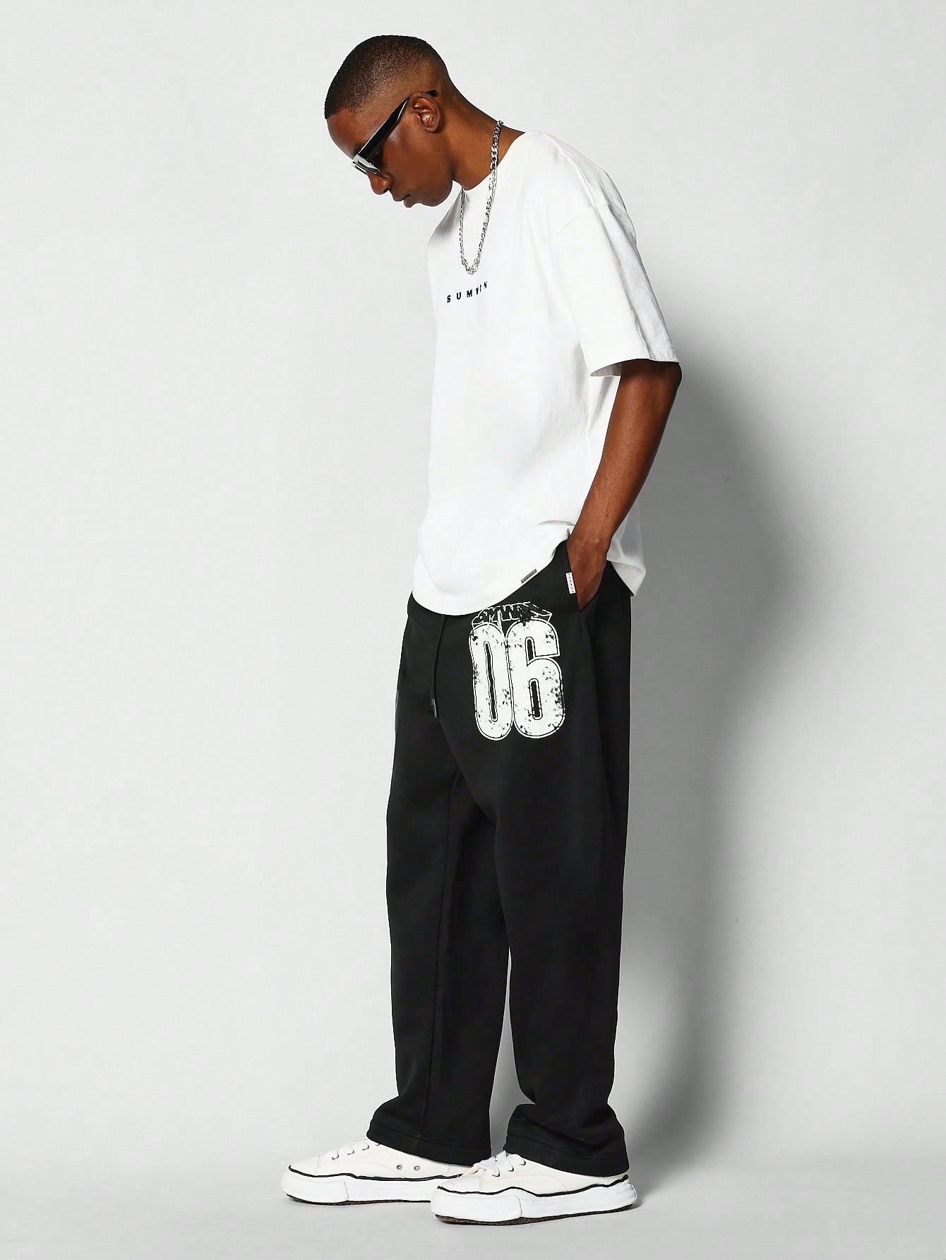 Drop Crotch Jogger Pant With Front Graphic