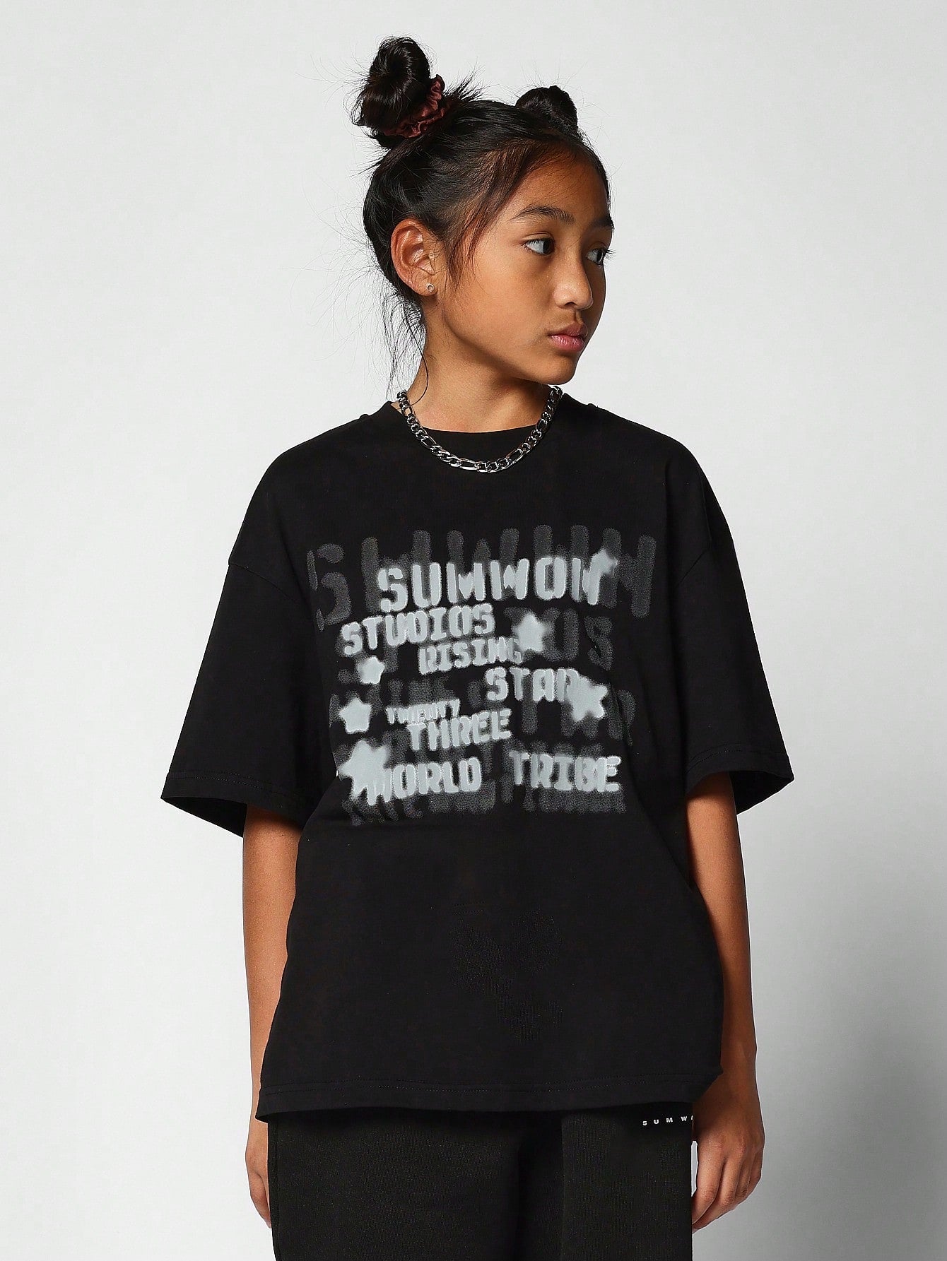 Kids Unisex Oversized Fit Tee With Front Print