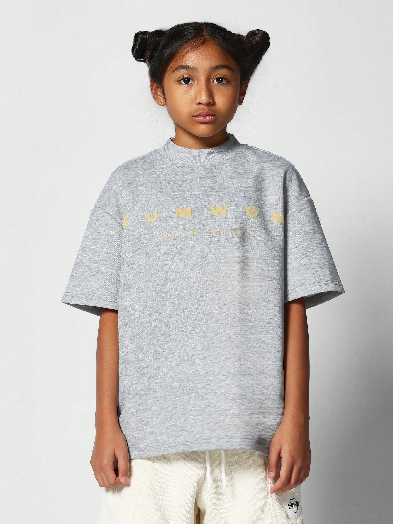 Kids Unisex Oversized Fit Premium Tee With Flock Print