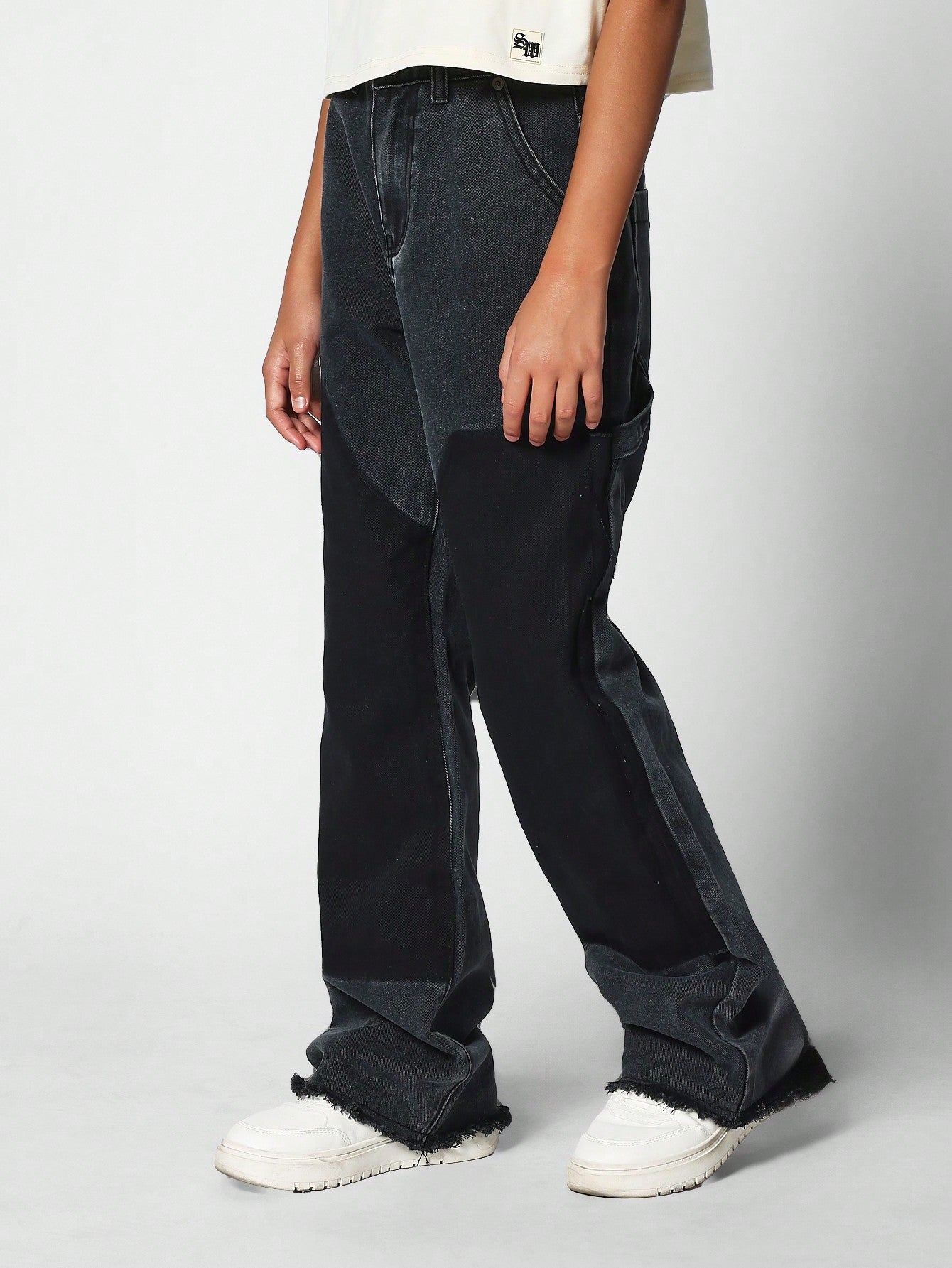 Flare Fit Workwear Jean With Contrast Panel