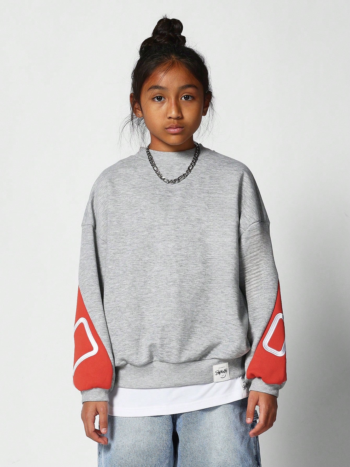 Kids Unisex Crew Neck Colour Block Sweatshirt