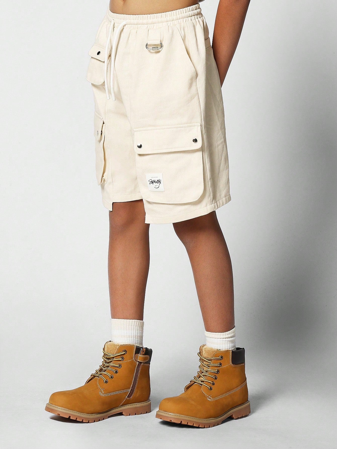 Kids Unisex Cargo Bermuda Short With Hiker Clasp