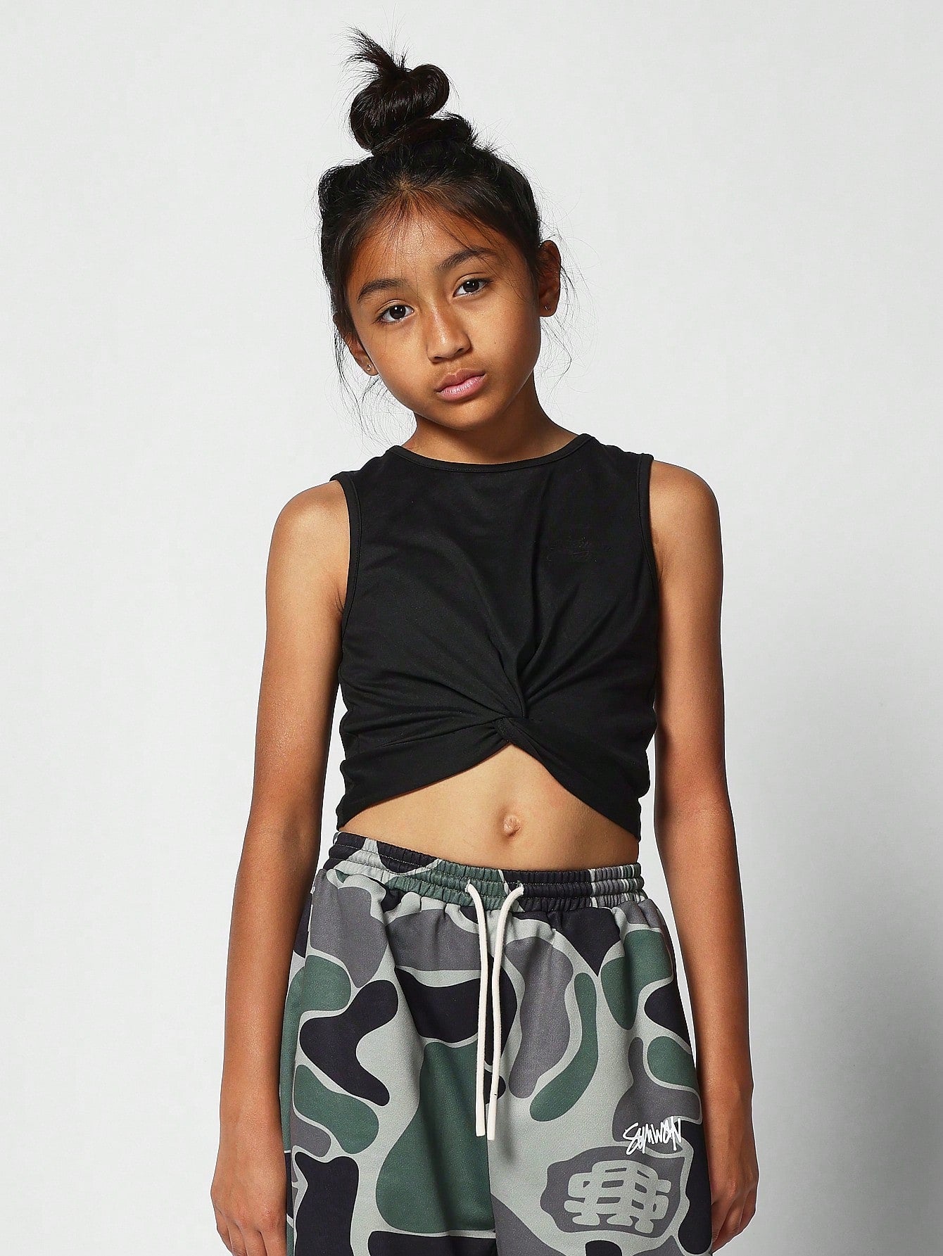 Kids Tank Top With Twist Front Back To School
