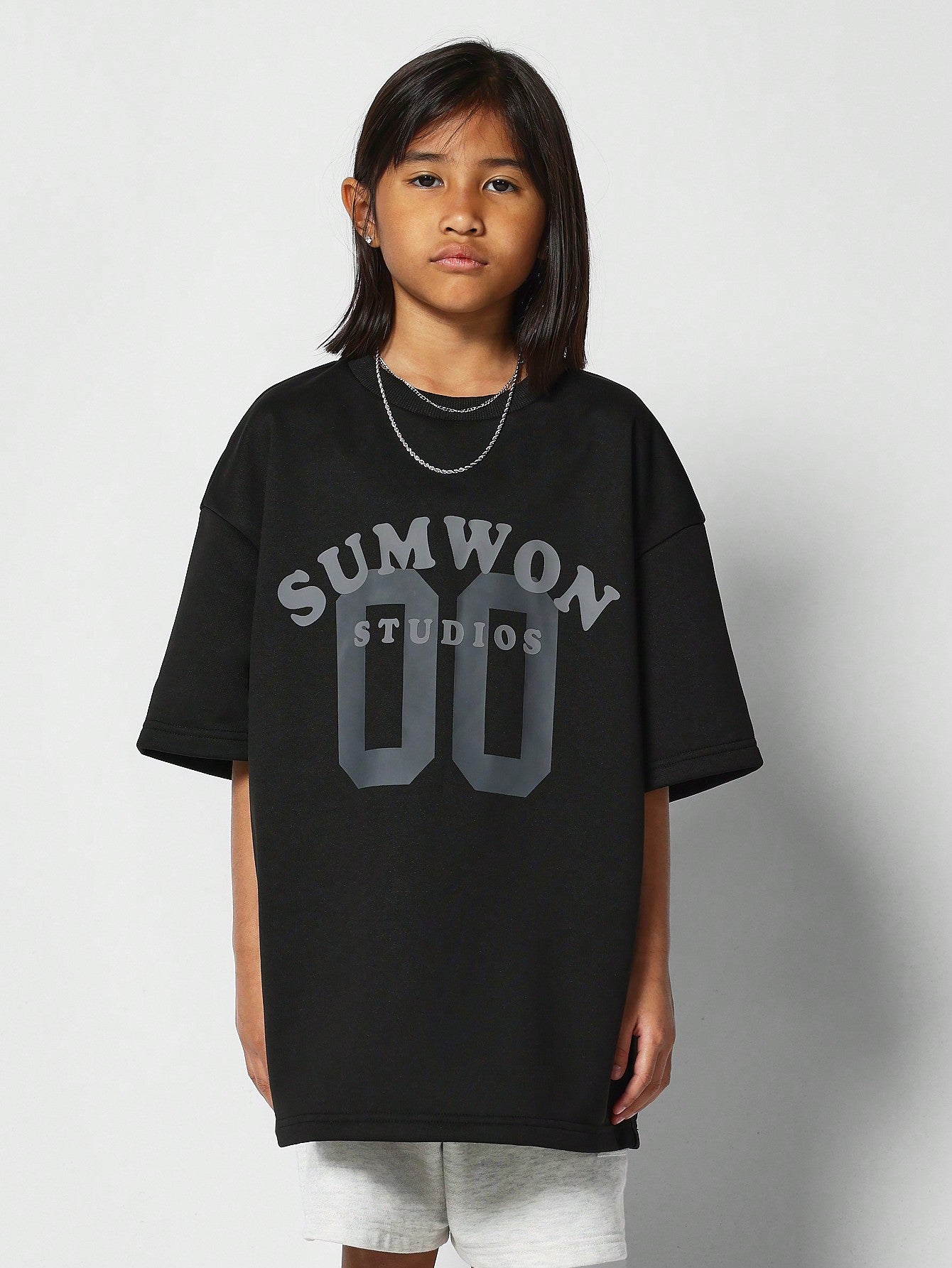 Kids Unisex Oversized Tee With Number Print