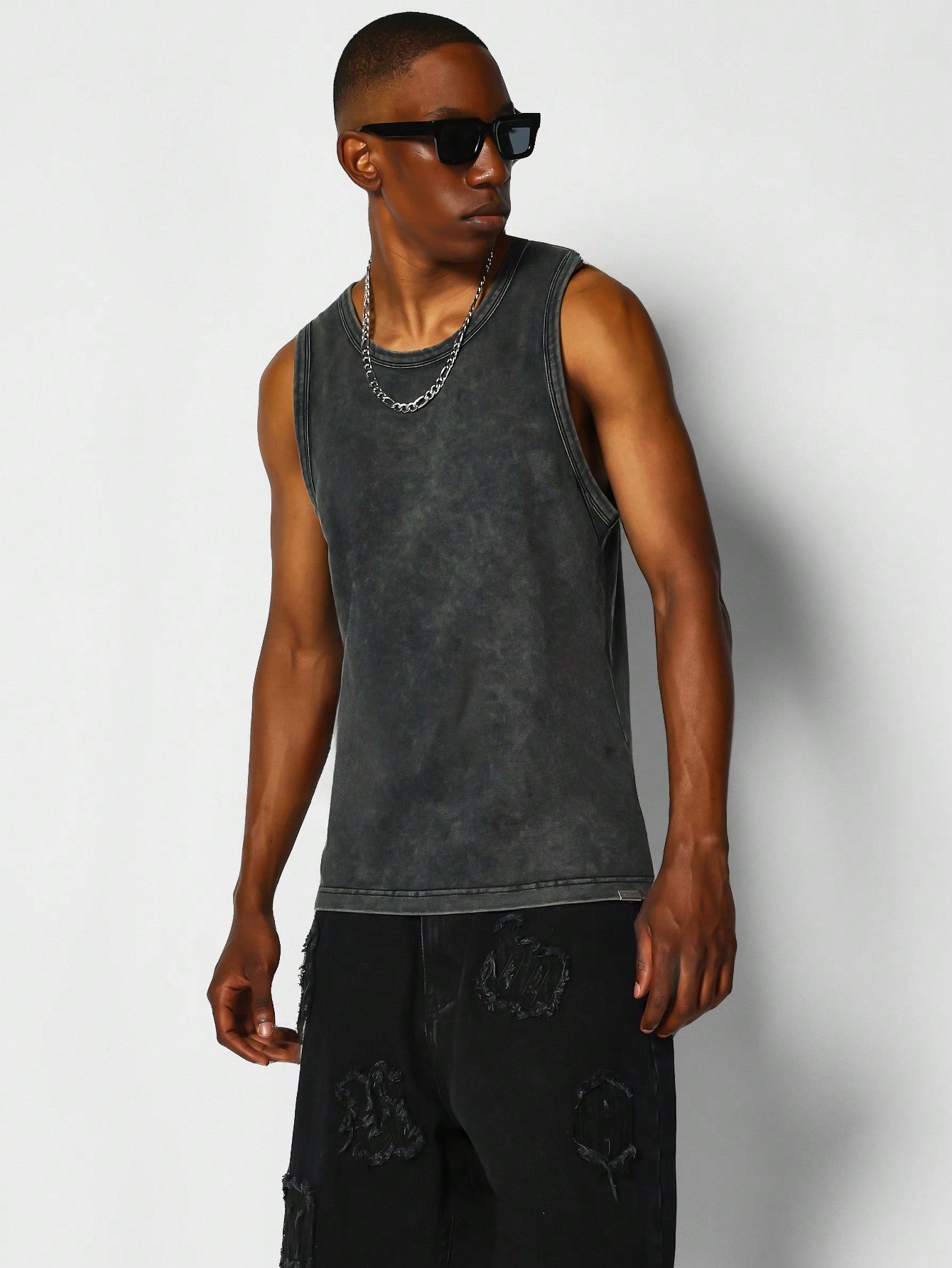 Slim Fit Washed Tank Top