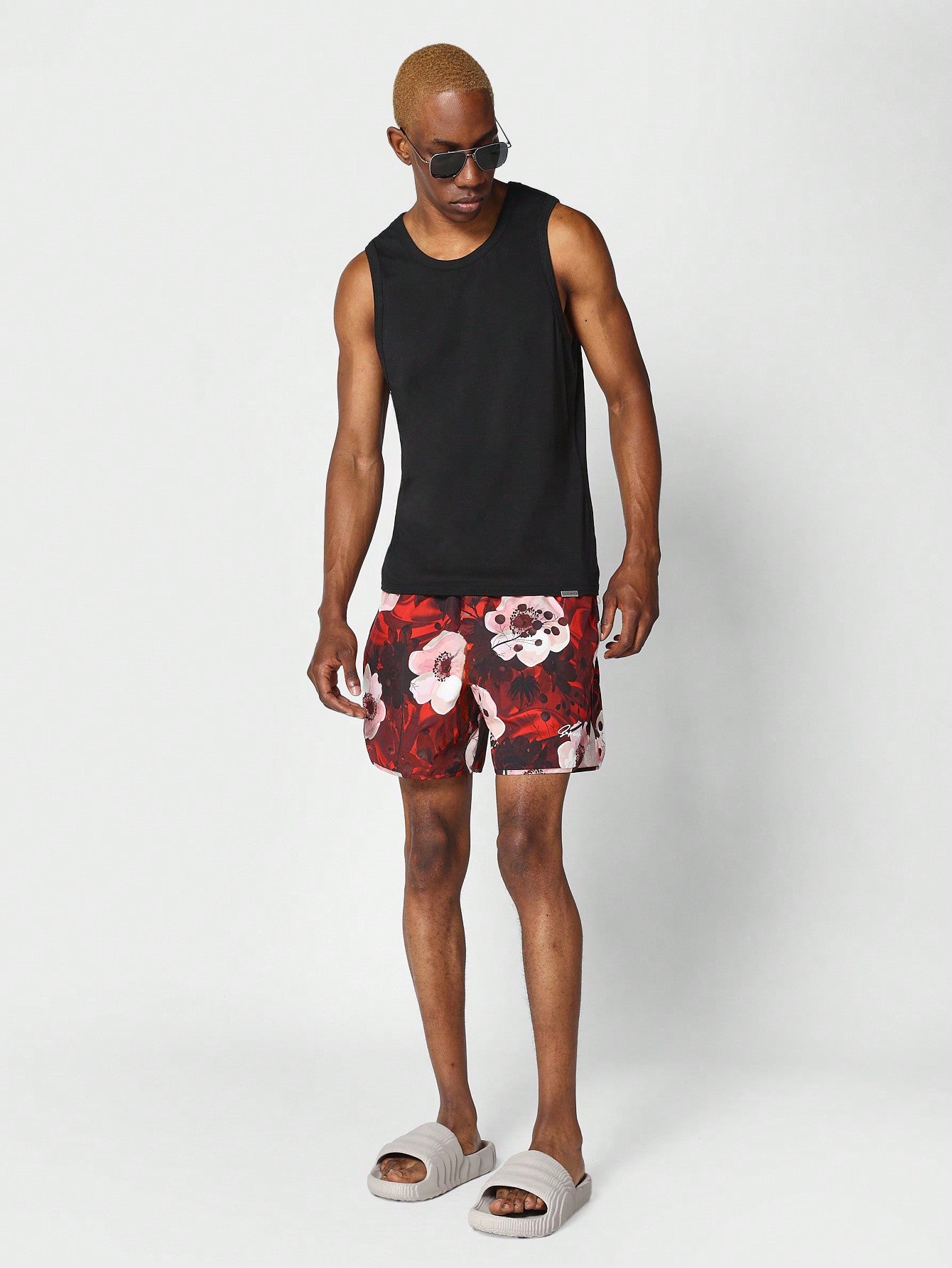 Nylon Swim Short With All Over Print