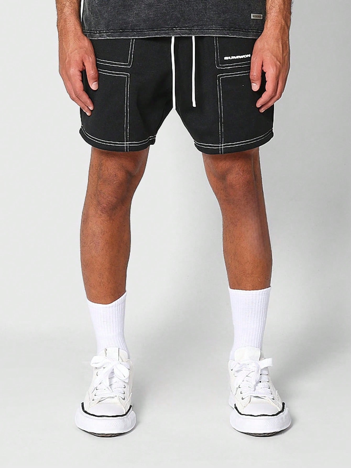 Drop Crotch Short With Contrast Stitch