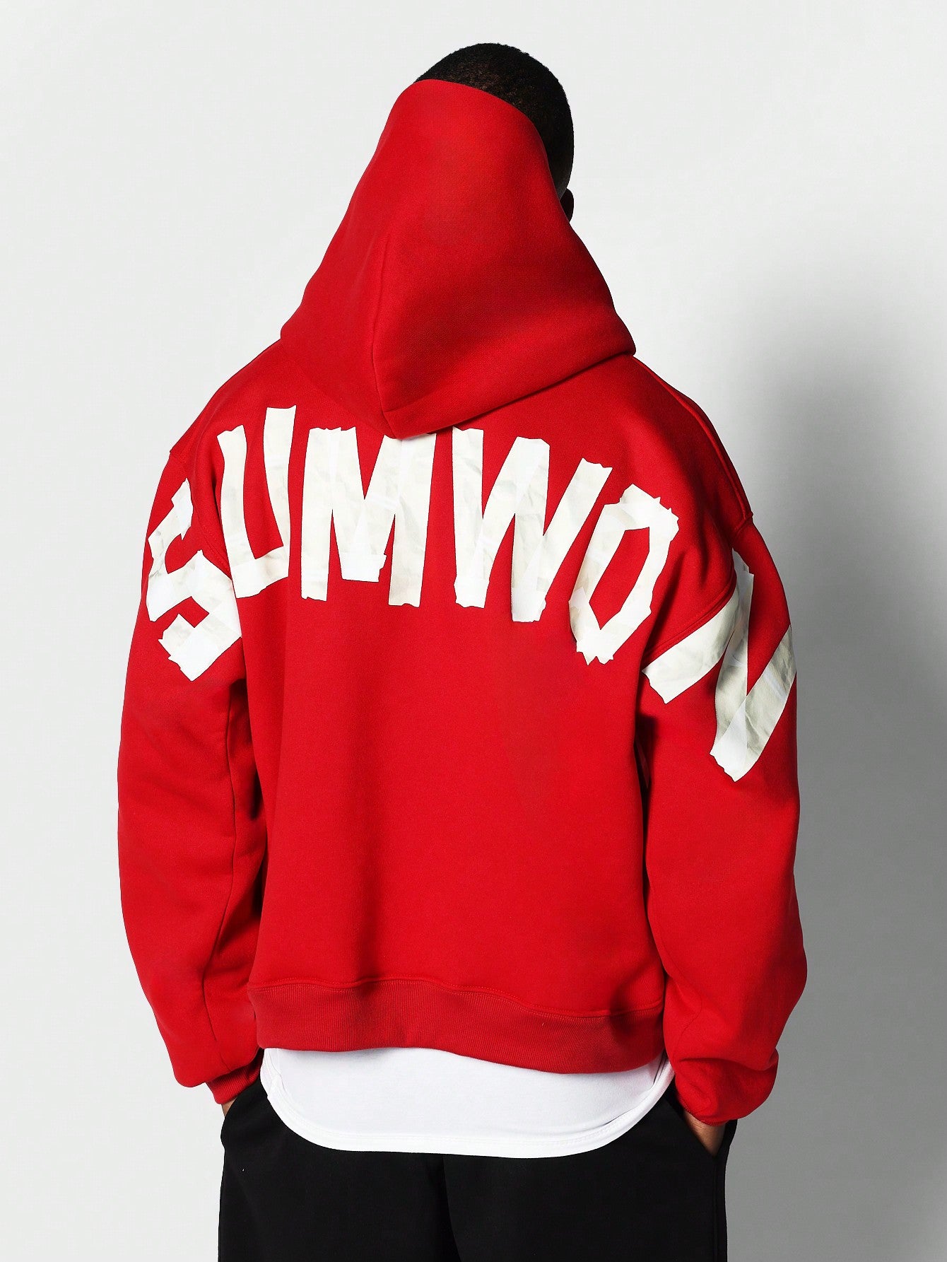 Regular Fit Overhead Hoodie With Front And Back Graphic Print