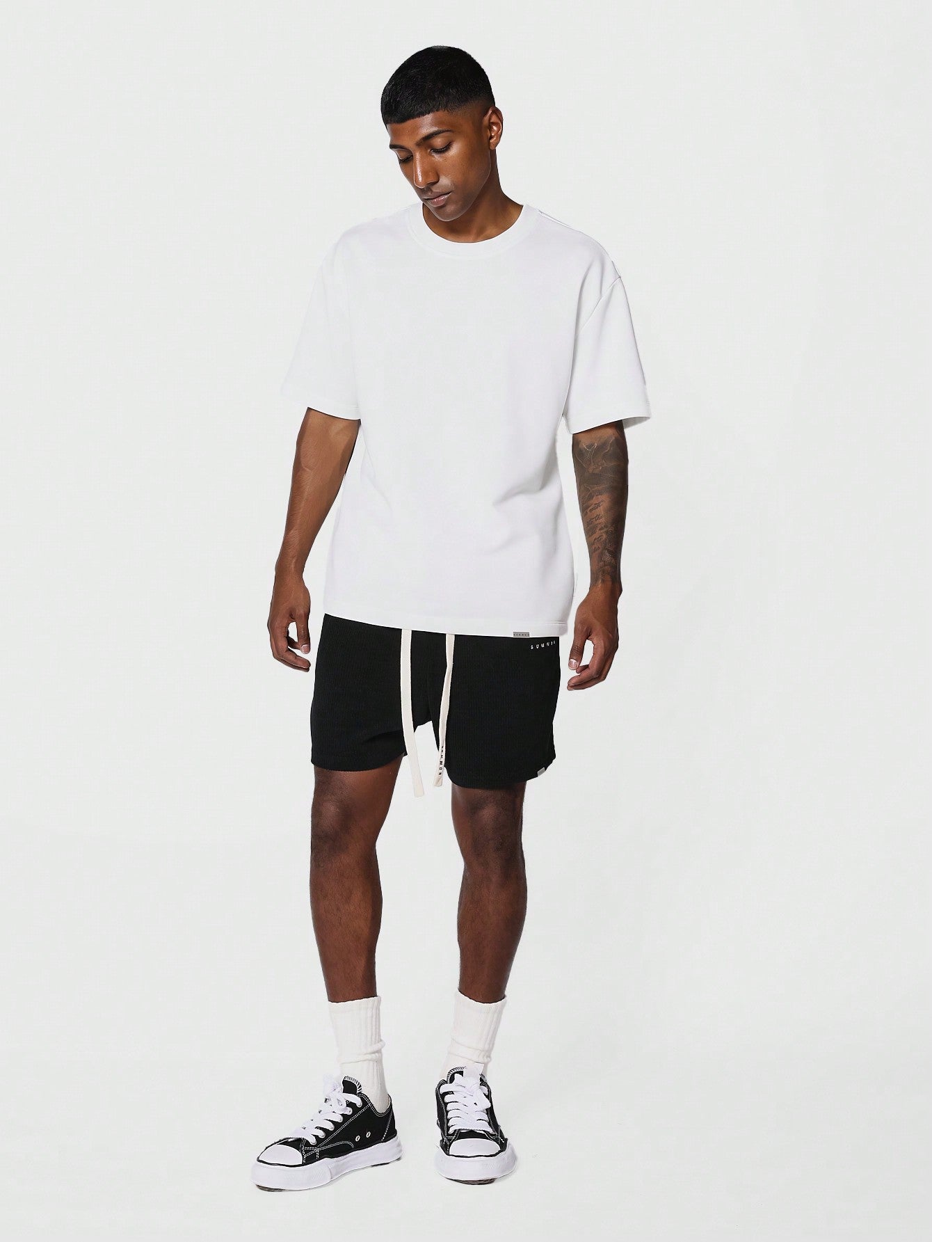 Textured Drop Crotch Short