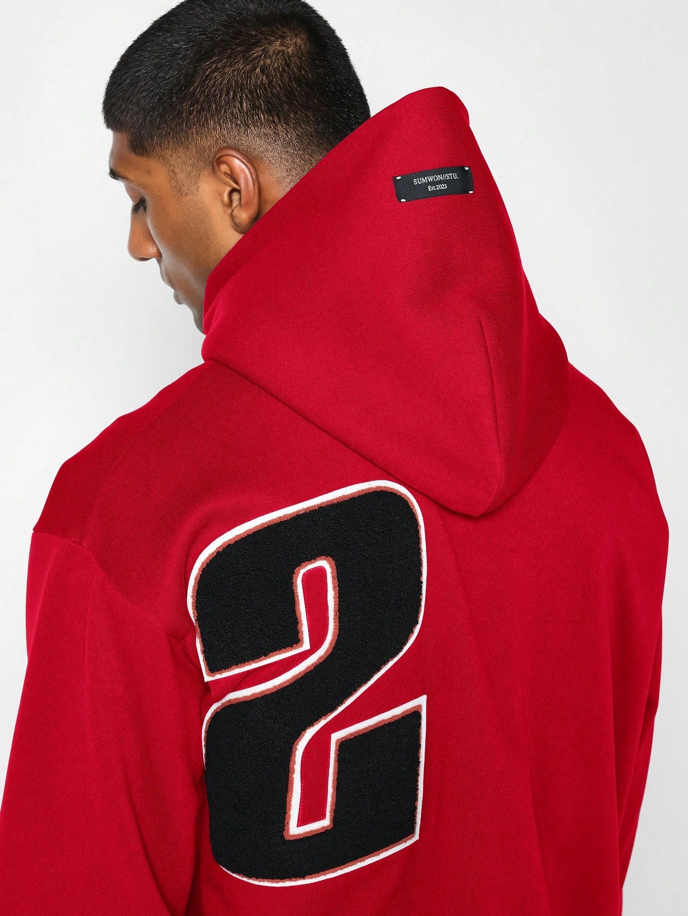 Regular Fit Overhead Hoodie With Applique Embroidery