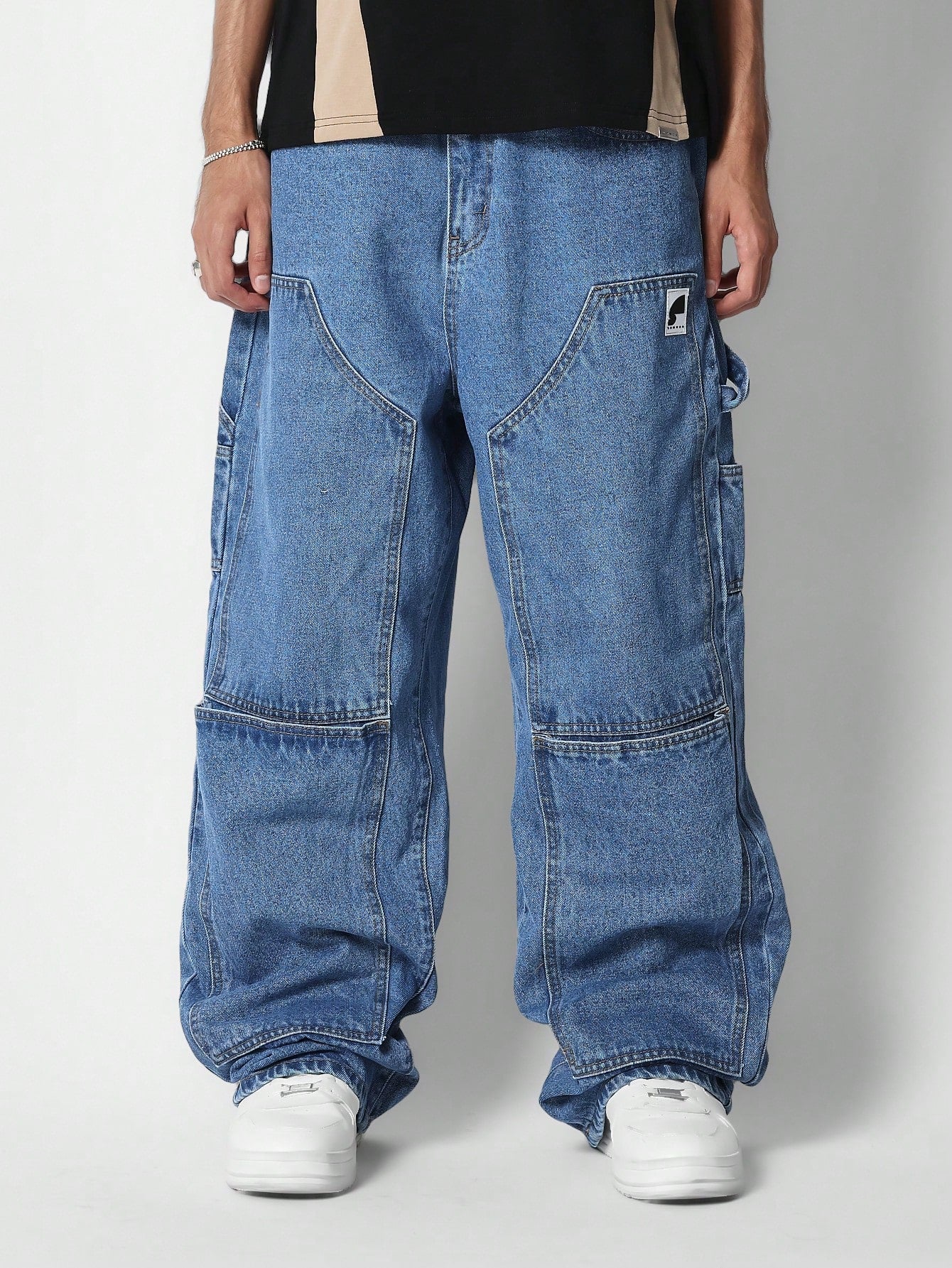 Loose Fit Baggy Carpenter Detail Jeans