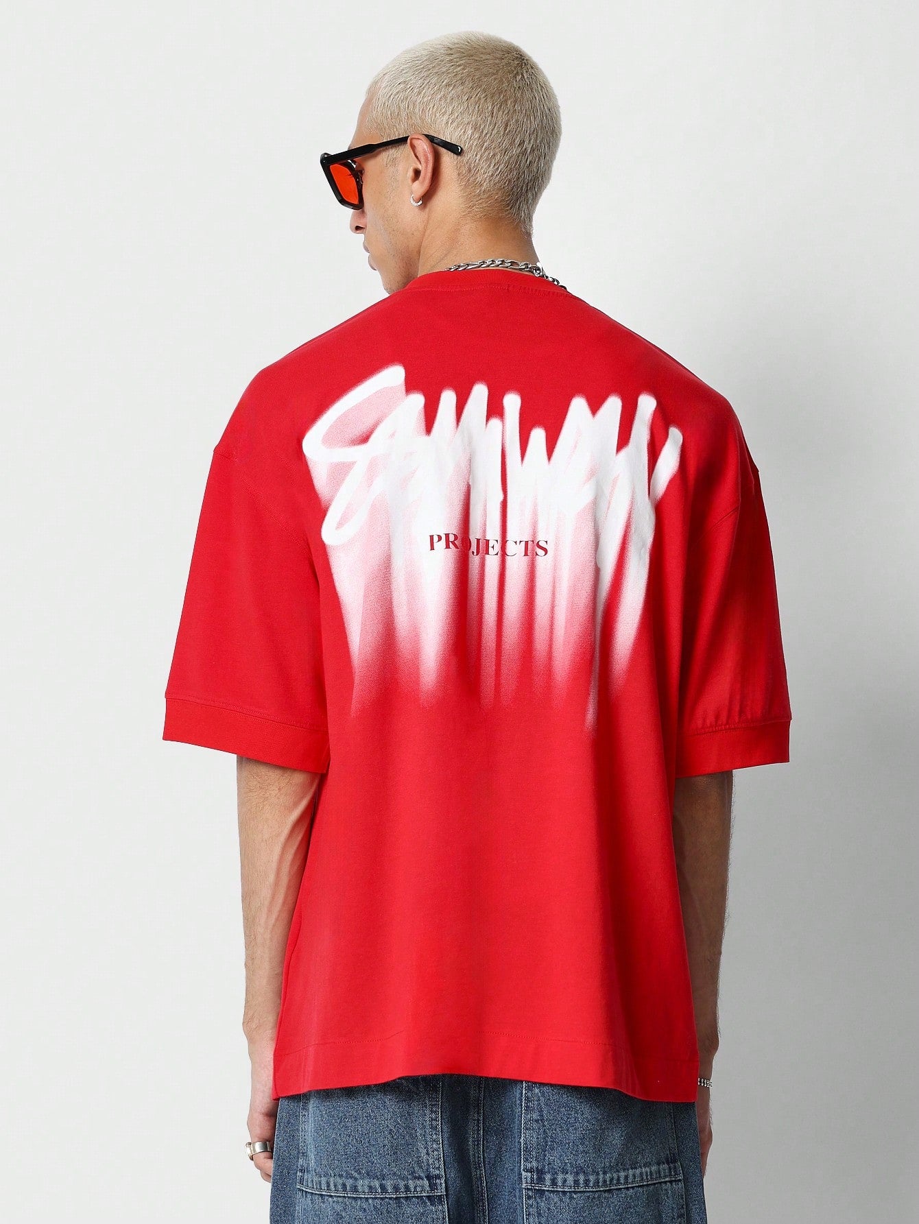 Oversized Short Sleeve Tee With Graffiti Graphic Print