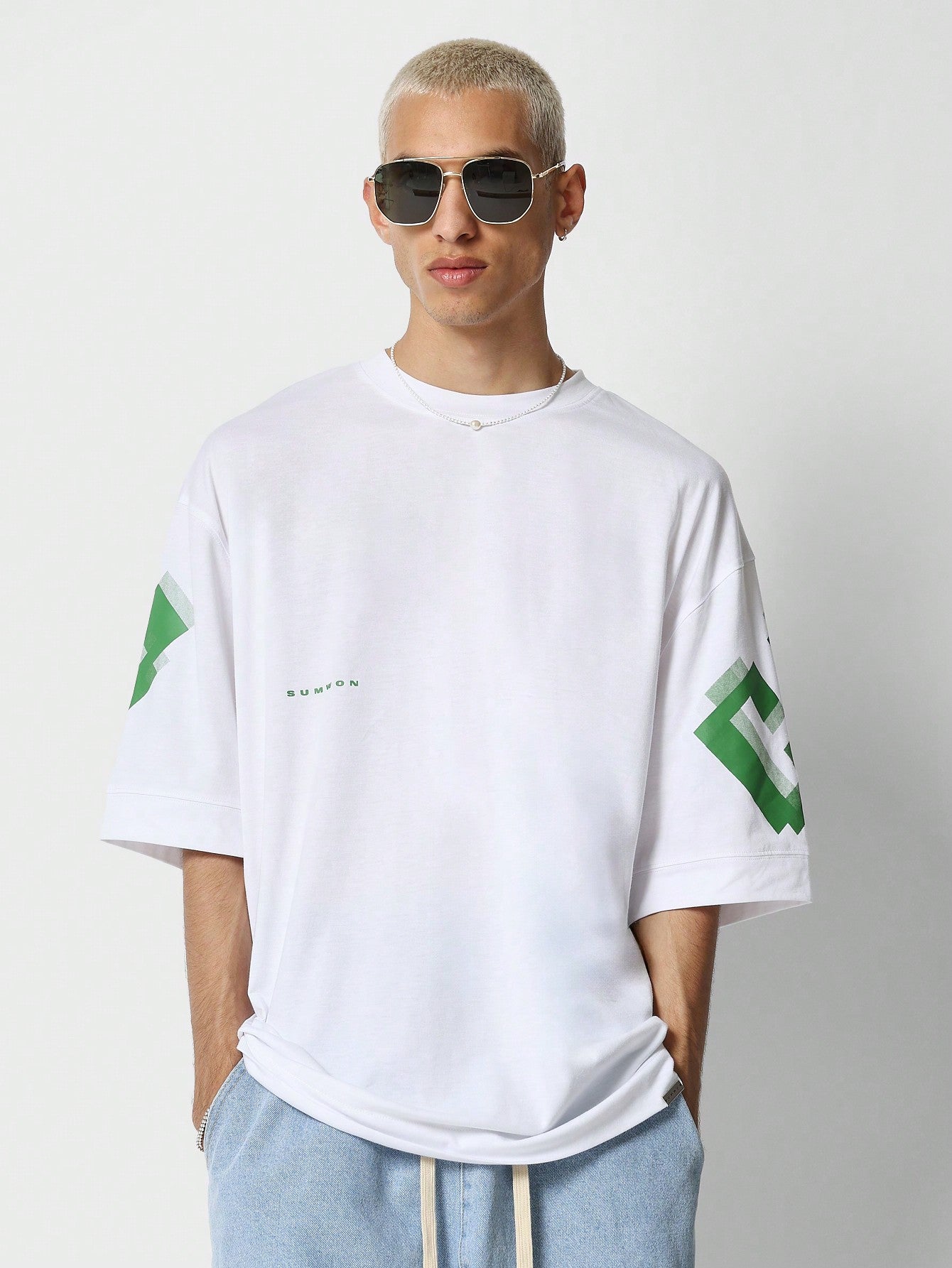 Oversized Fit Tee With California Graphic Print