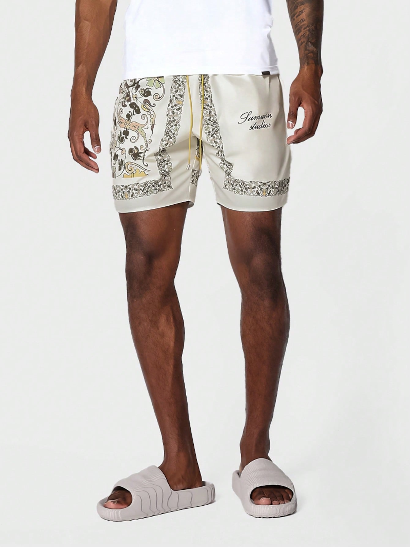 Drop Crotch Short With All Over Print