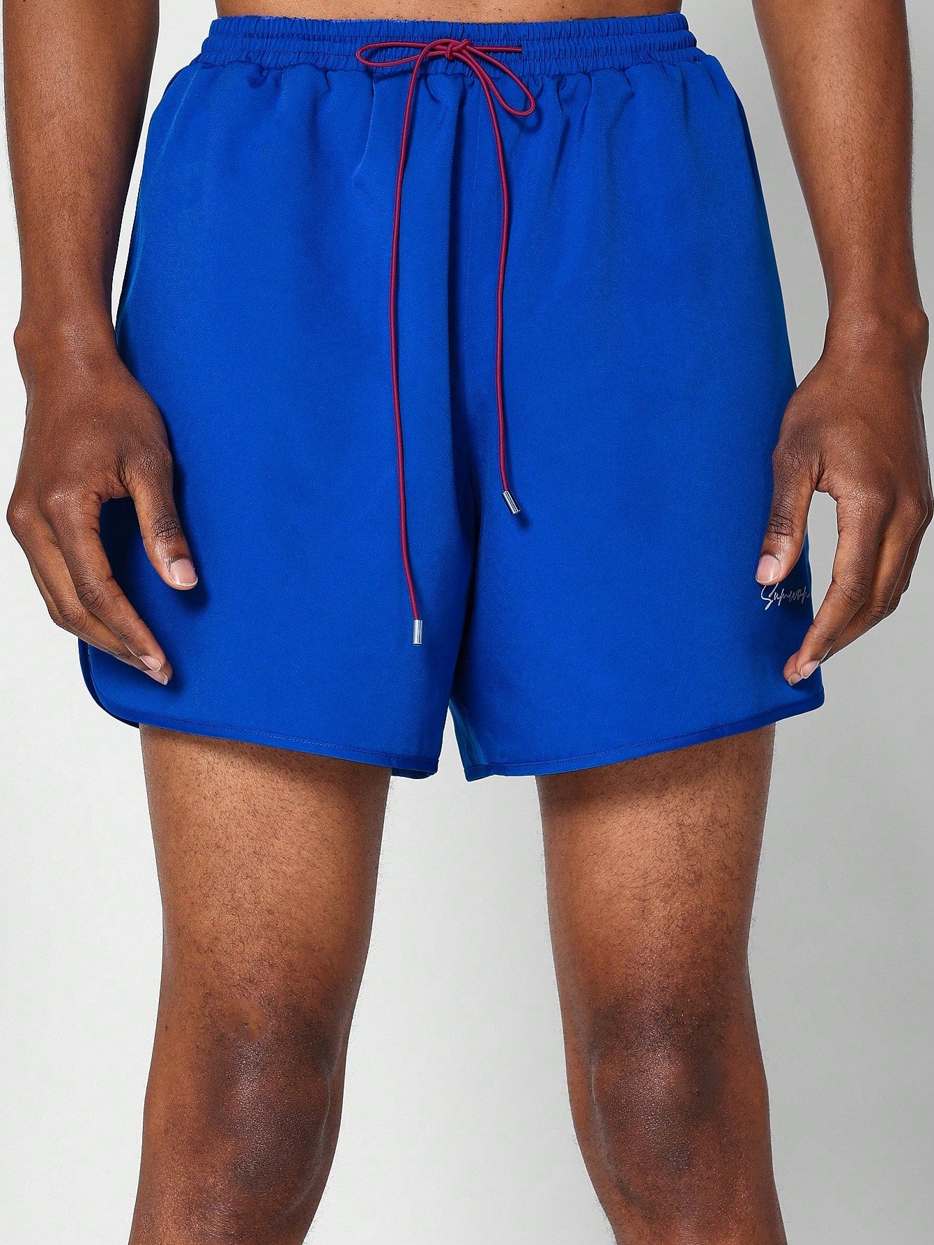 Nylon Swim Short With Contrast Drawcords