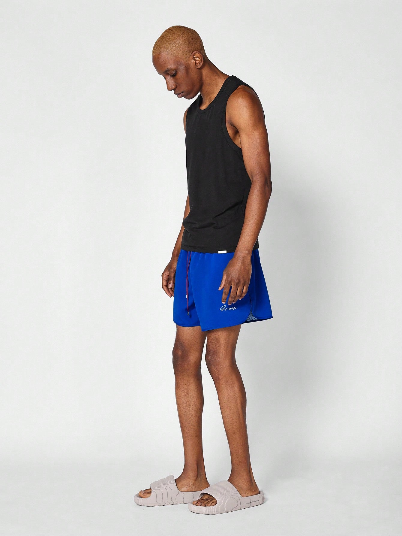 Nylon Swim Short With Contrast Drawcords