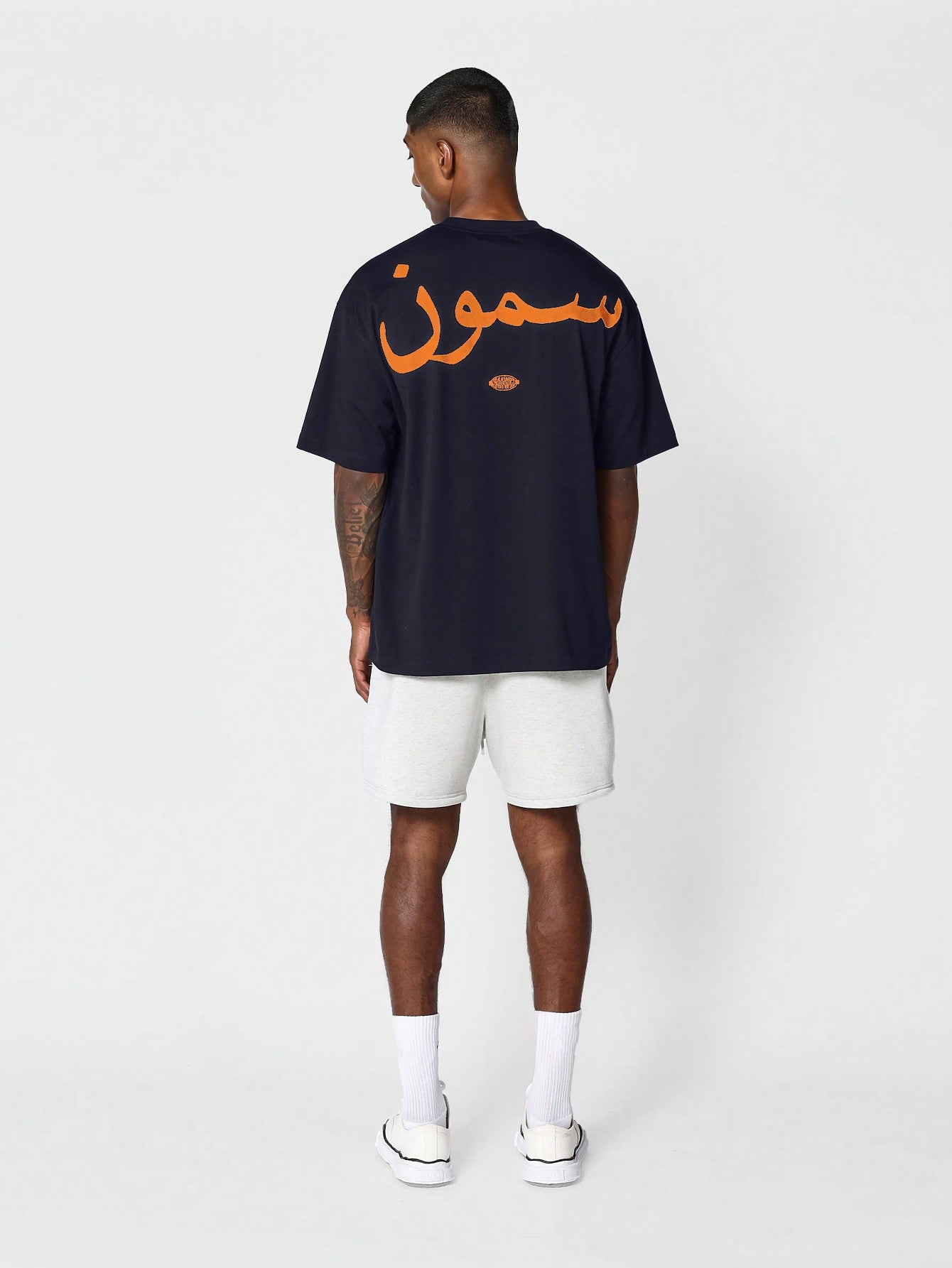 Tee With Arabic Letter Graphic Print For Men Daily Wear Summer