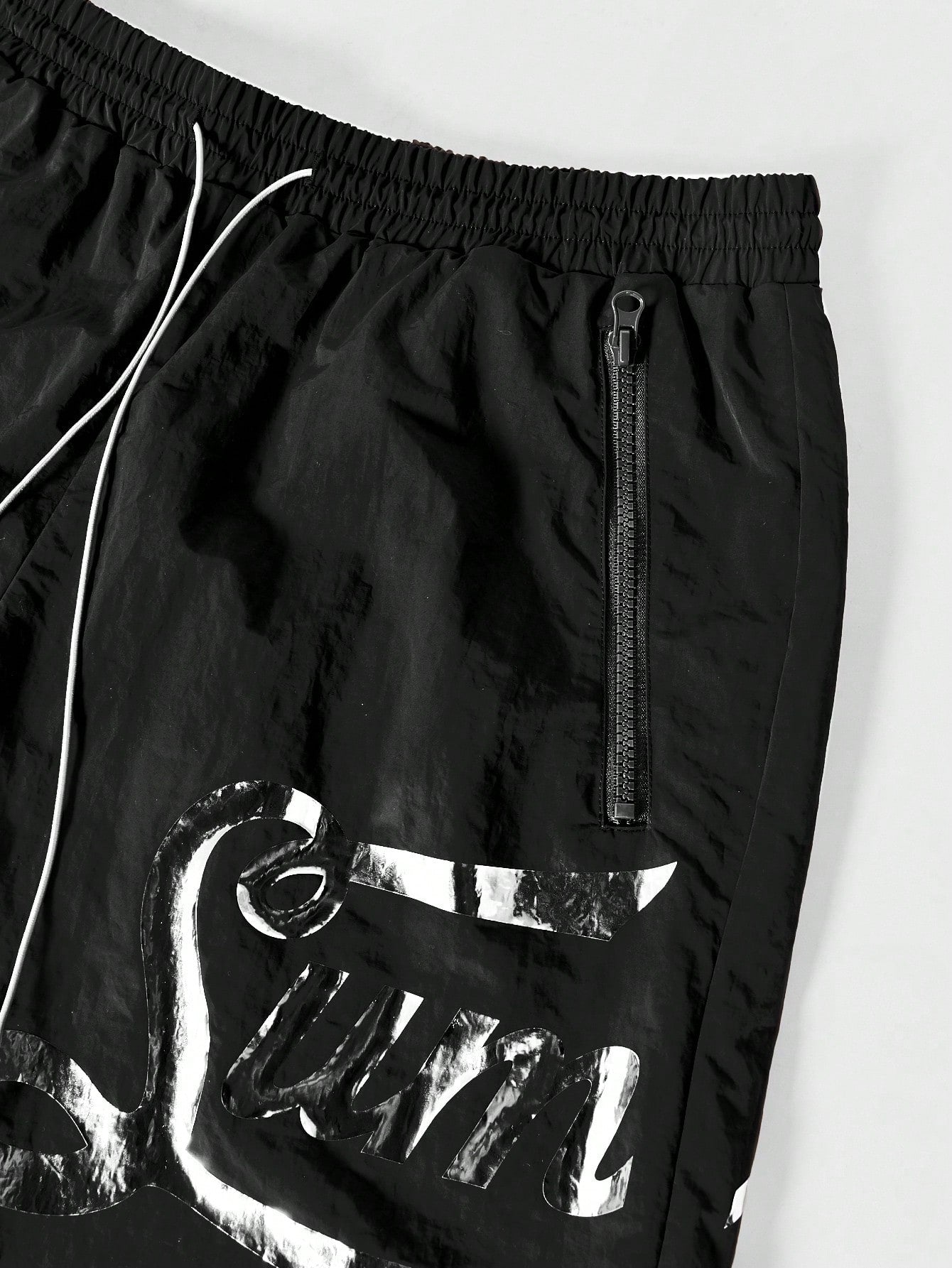 Nylon Shorts With Front Graphic