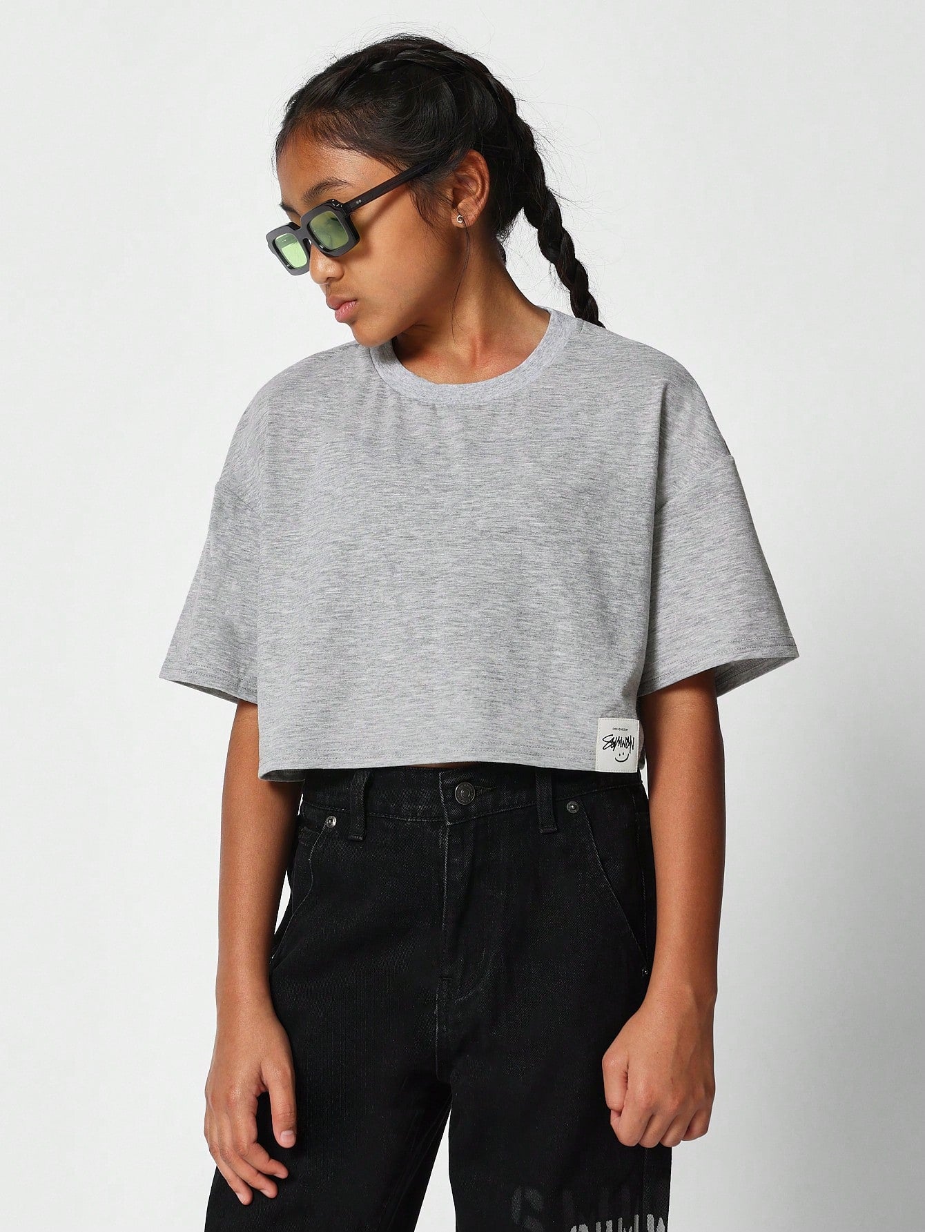 Tween Girl Crop Fit Essential Tee