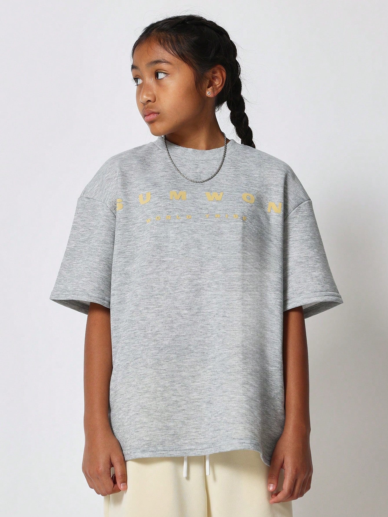 Kids Unisex Oversized Fit Tee With Front Print