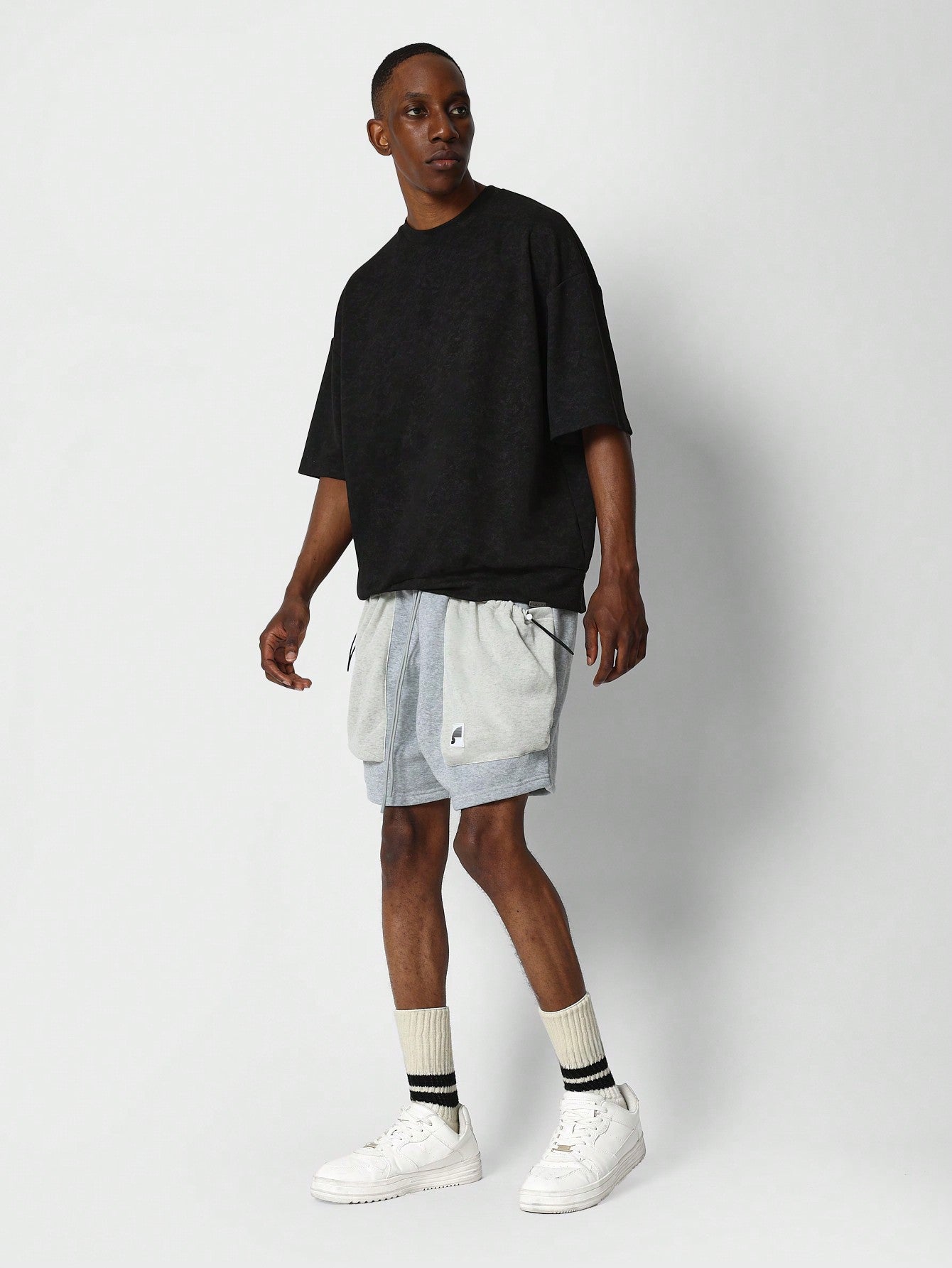 Drop Crotch Short With Side Cord Pocket