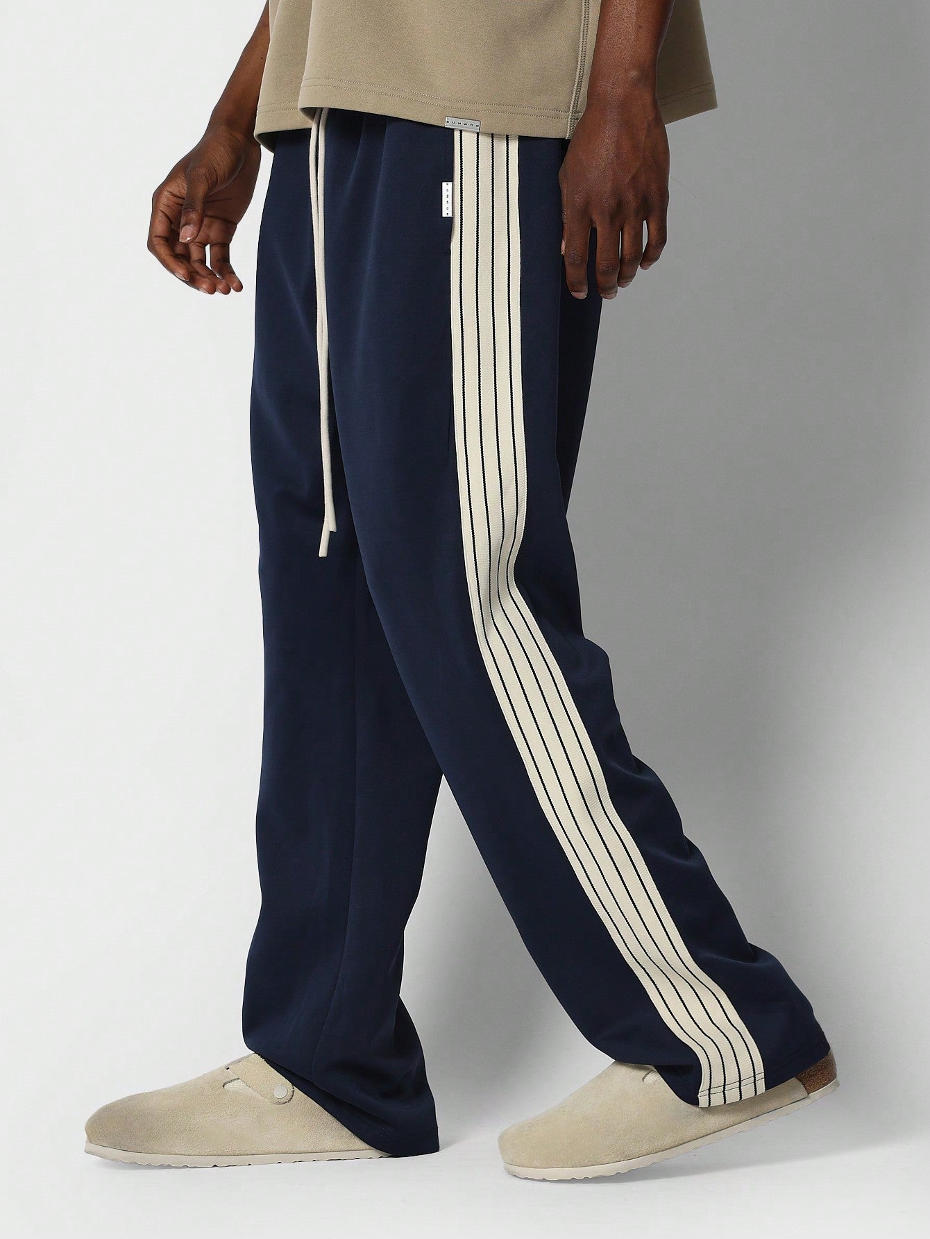 Flare Fit Sweatpants With Side Tape Detail