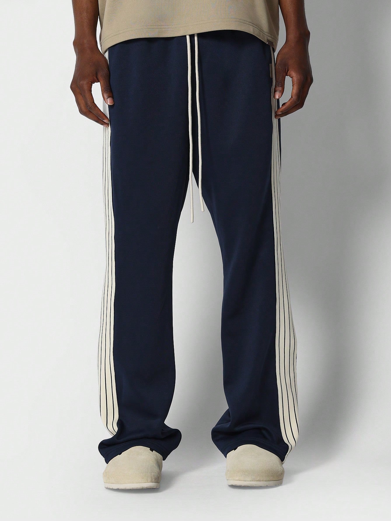 Flare Fit Sweatpants With Side Tape Detail