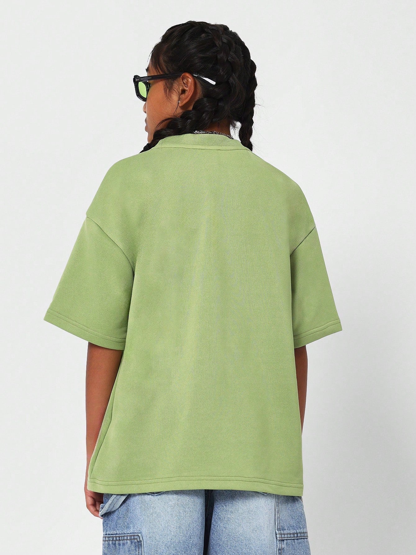 Kids Oversized Fit Tee With Camouflage Pocket Detail