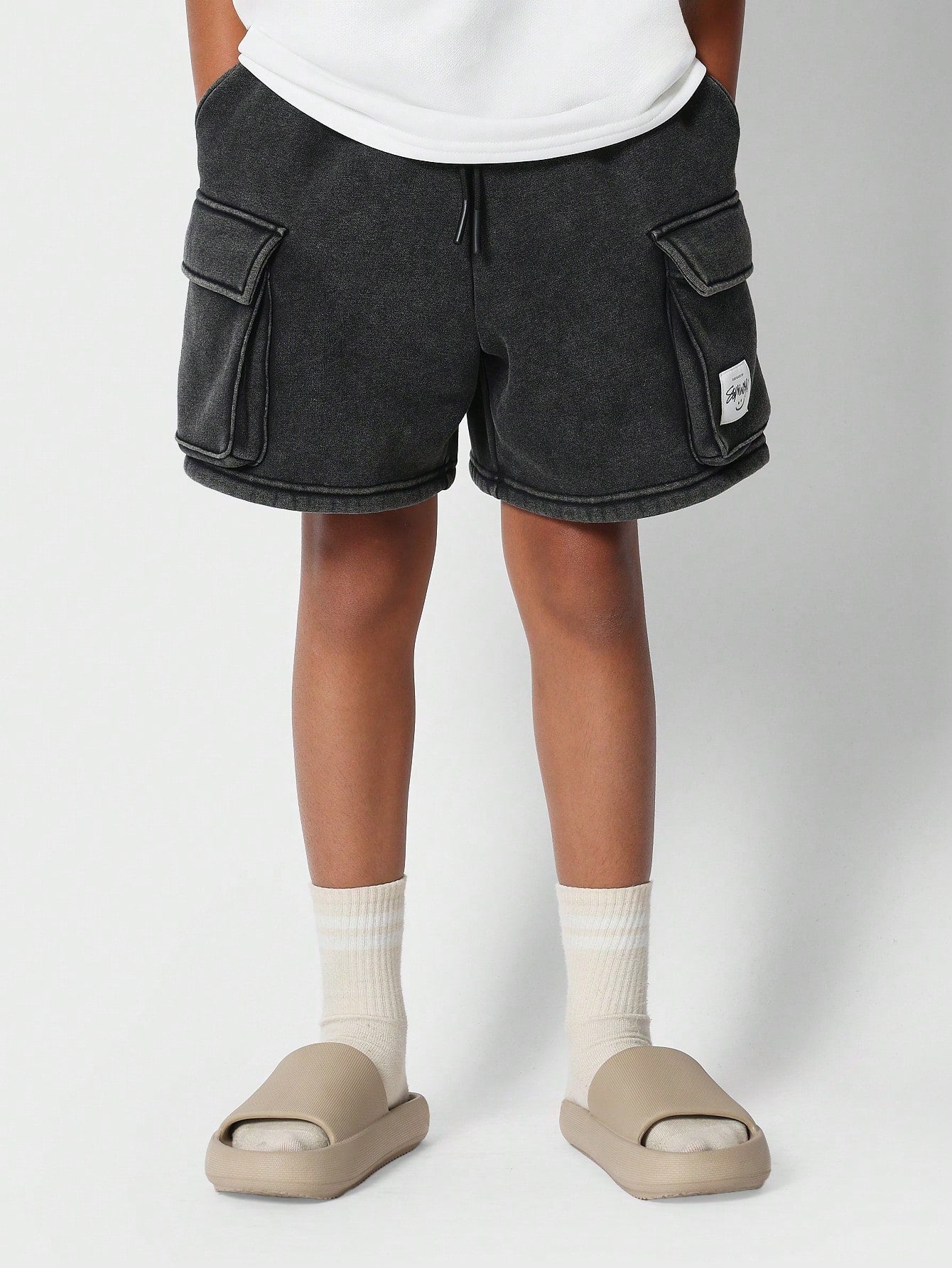 Tween Girls Washed Drop Crotch Cargo Short