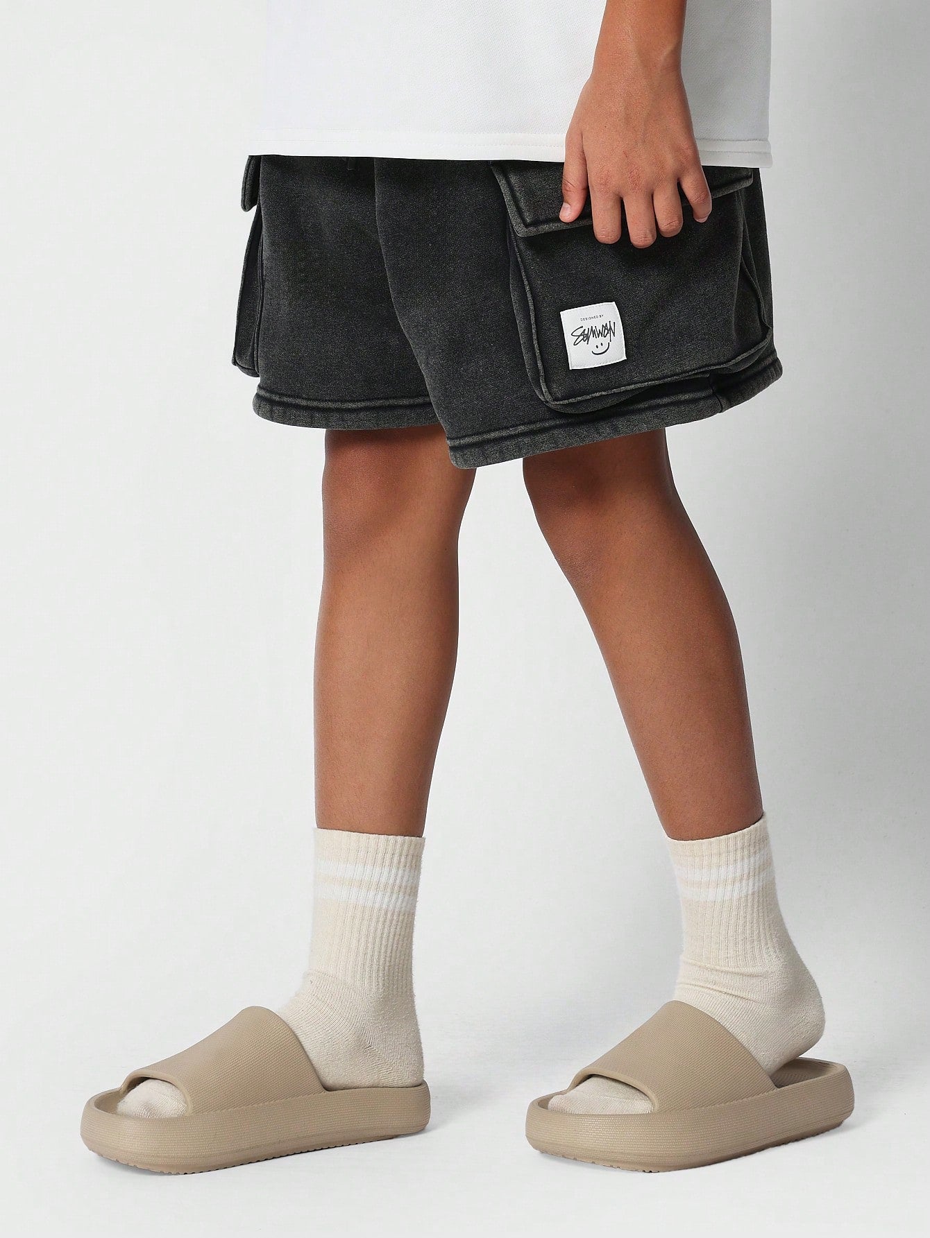 Tween Girls Washed Drop Crotch Cargo Short