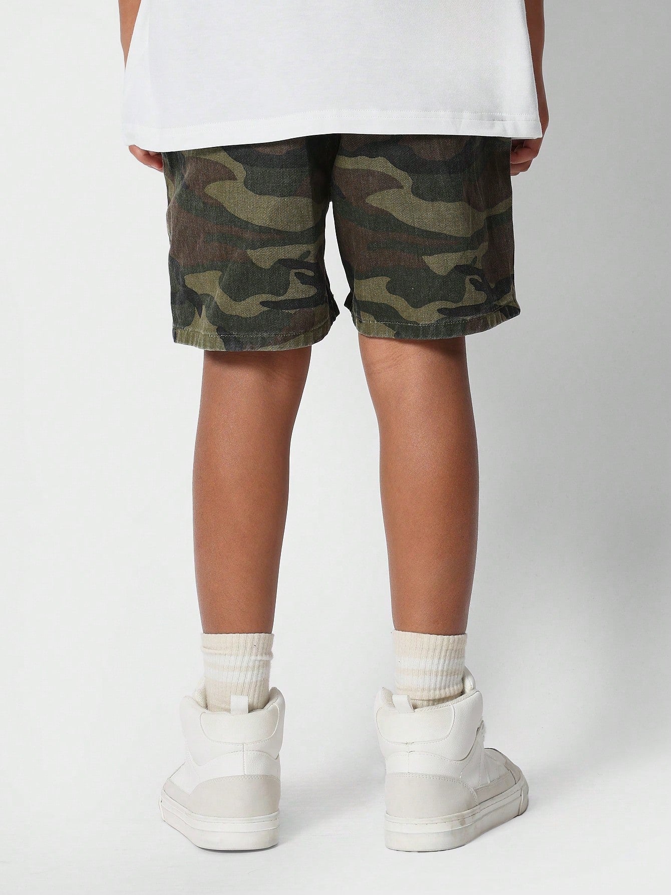 Kids Unisex Camo Denim Cargo Short