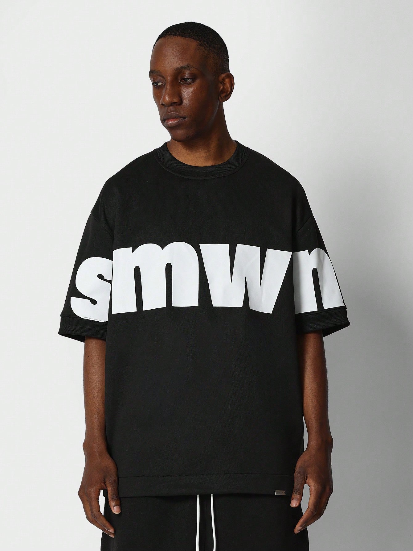 Oversized Fit Tee With Front And Back Graphic Print