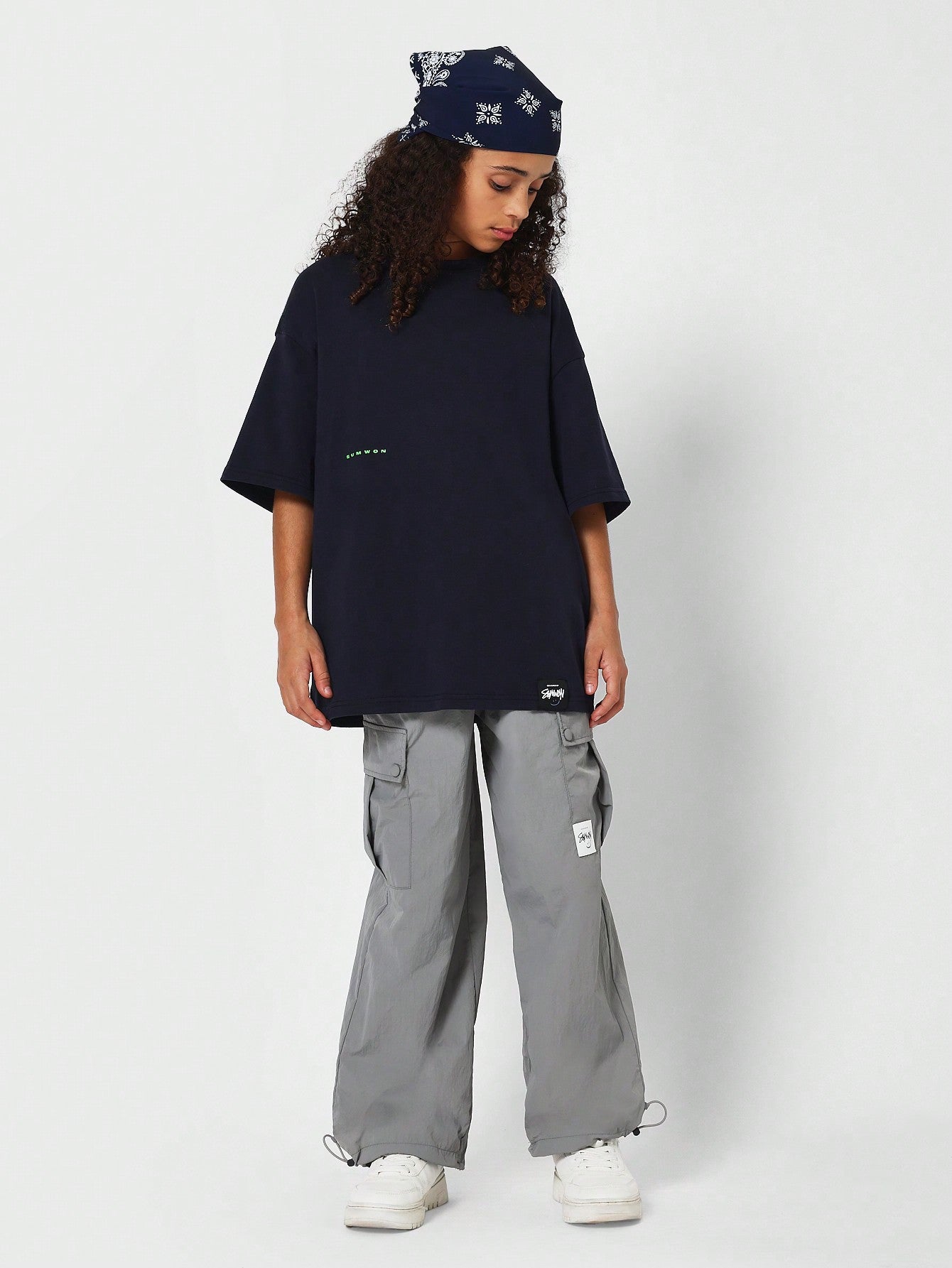 Tween Girl Oversized Fit Tee With Back Print