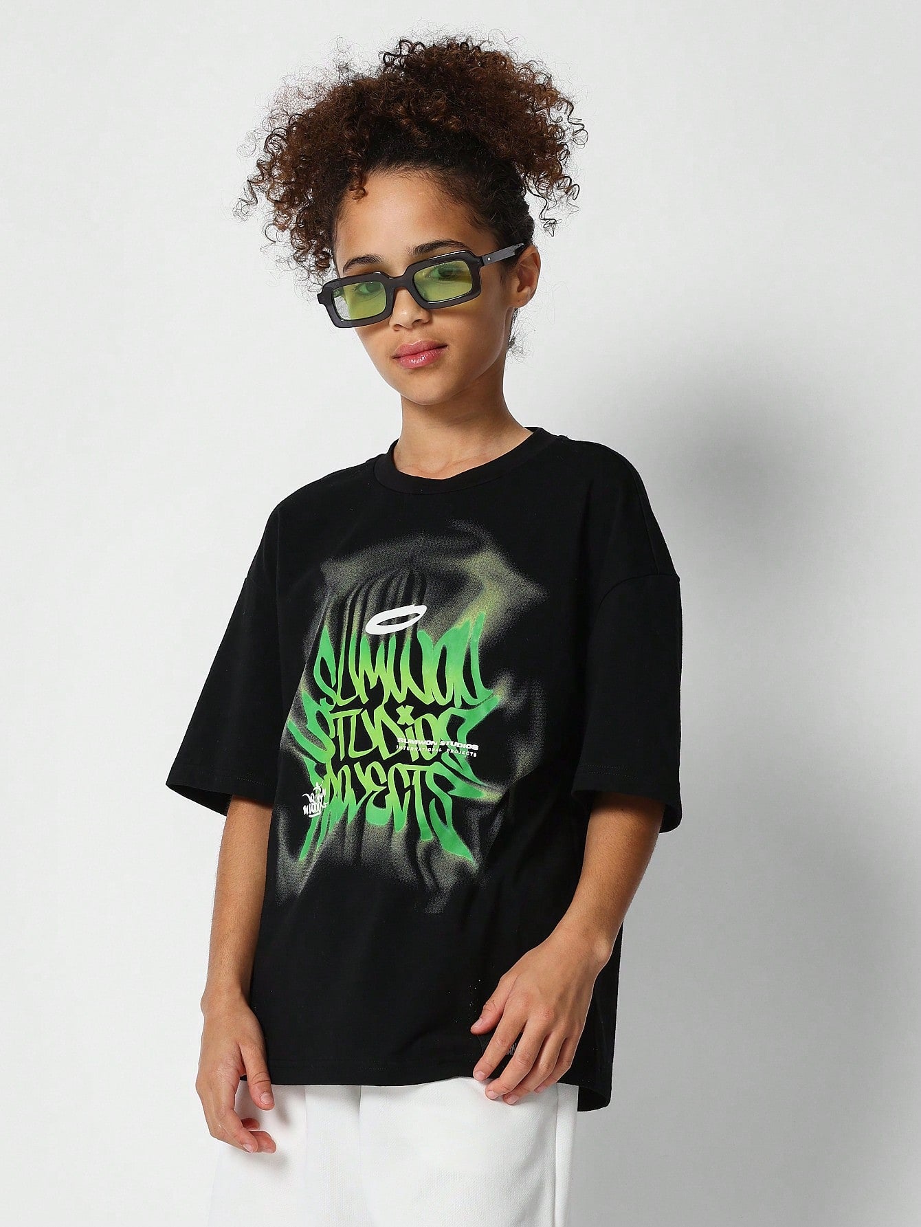 Kids Unisex Oversized Fit Tee With Front Print