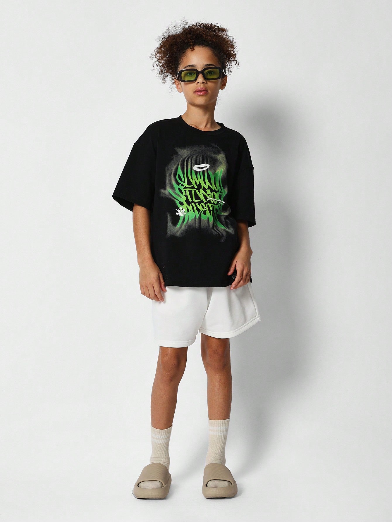 Kids Unisex Oversized Fit Tee With Front Print