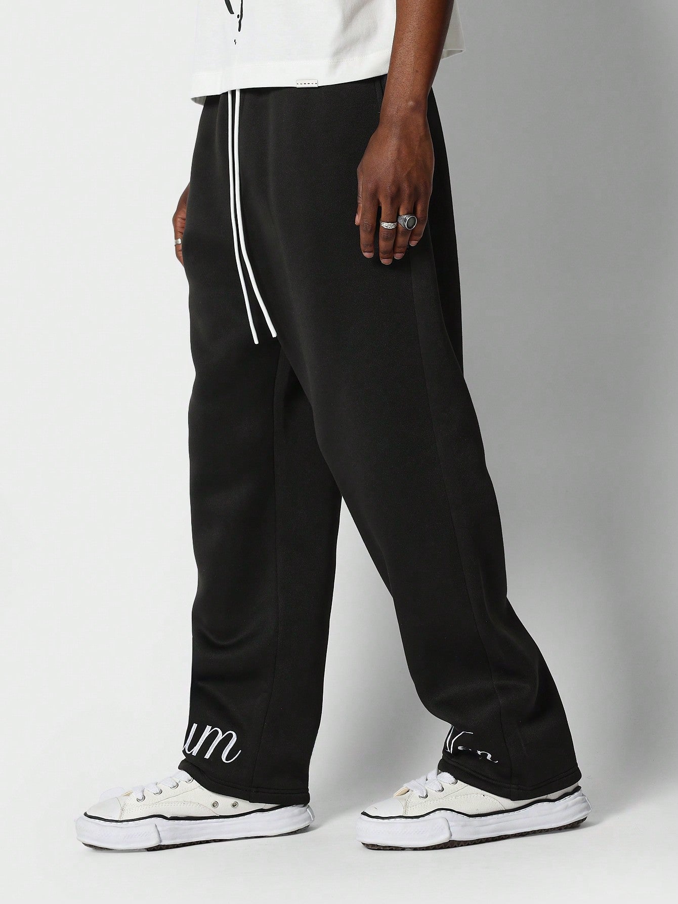 Drop Crotch Jogger Pants With Front Graphic