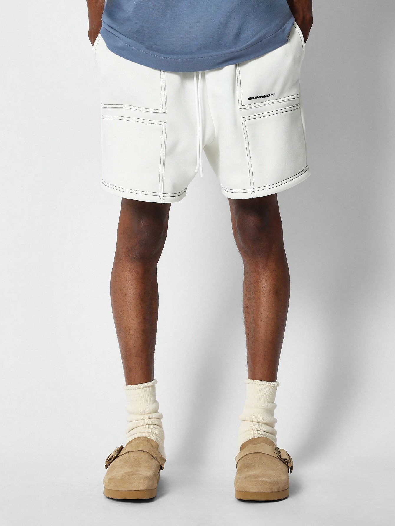 Drop Crotch Short With Contrast Stitch