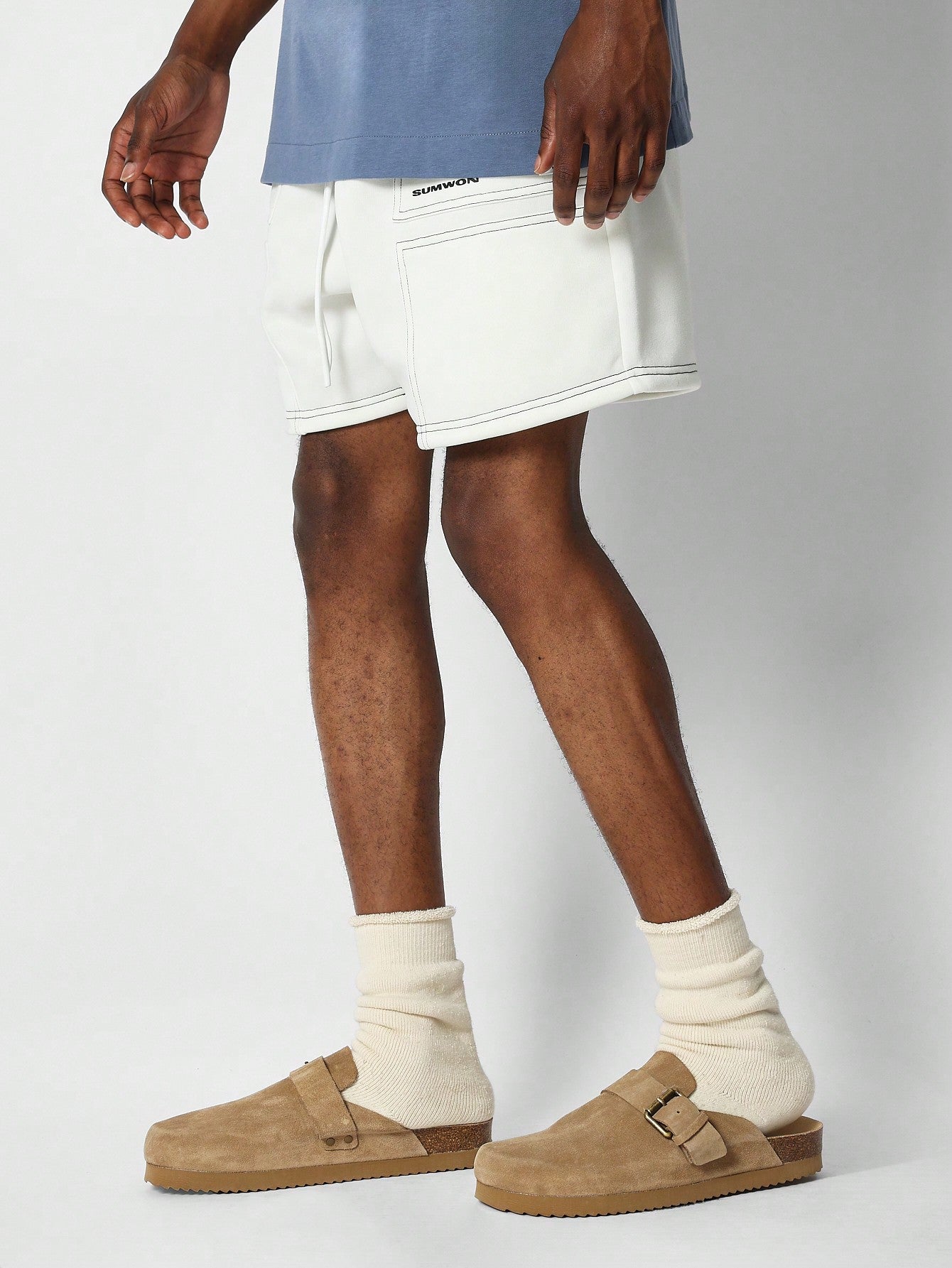 Drop Crotch Short With Contrast Stitch