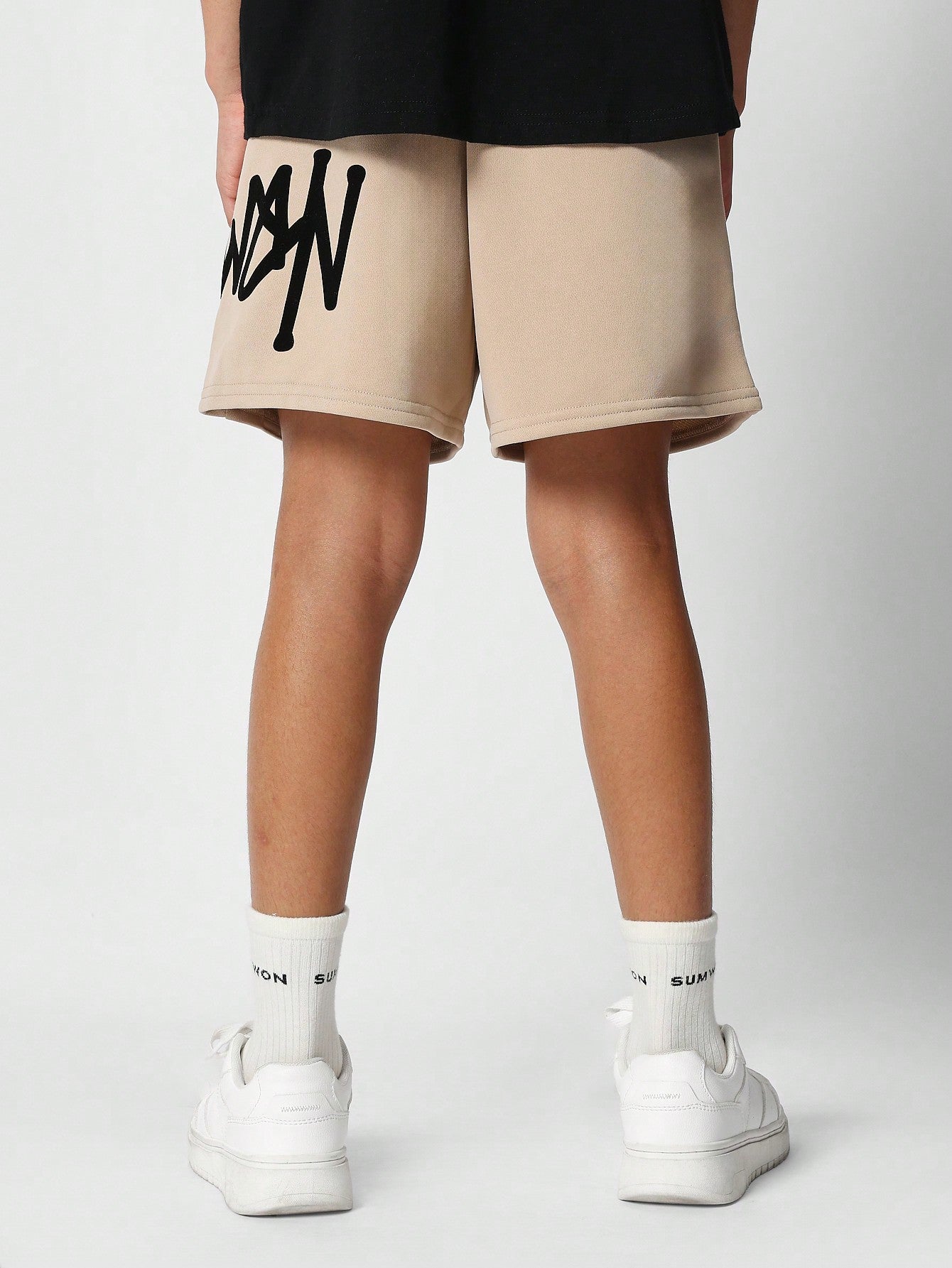 Tween Girl Drop Crotch Short With Letter Print