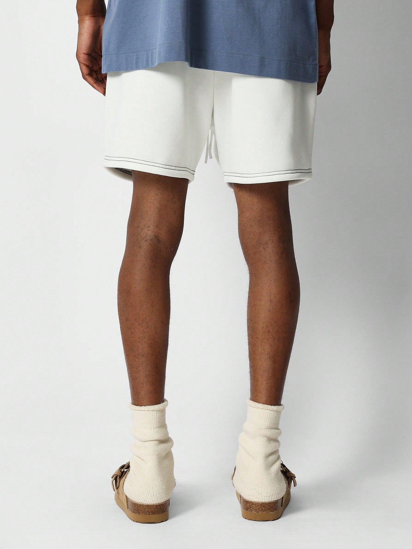 Drop Crotch Short With Contrast Stitch