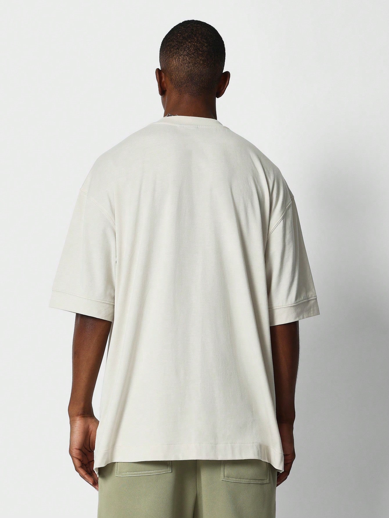 Oversized Fit Tee With Number Graphic Print