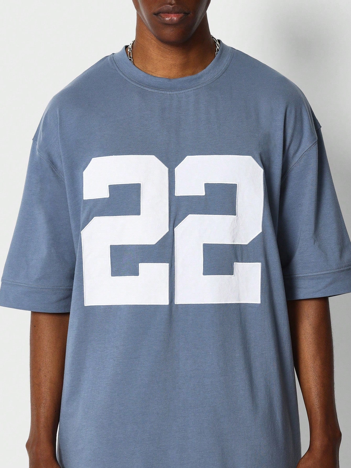 Oversized Fit Tee With Number Graphic Print