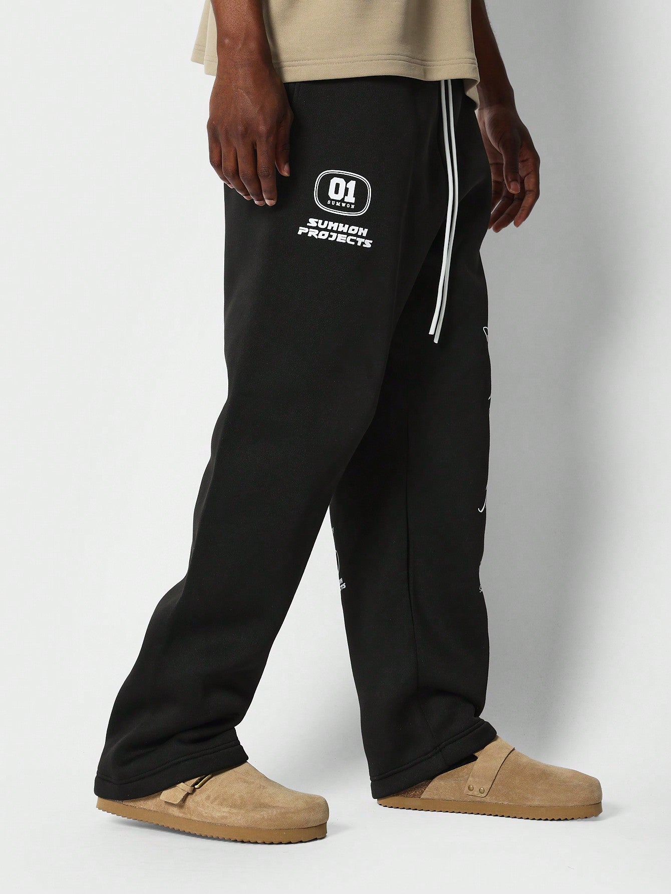 Drop Crotch Jogger With Diamond Graphic Print