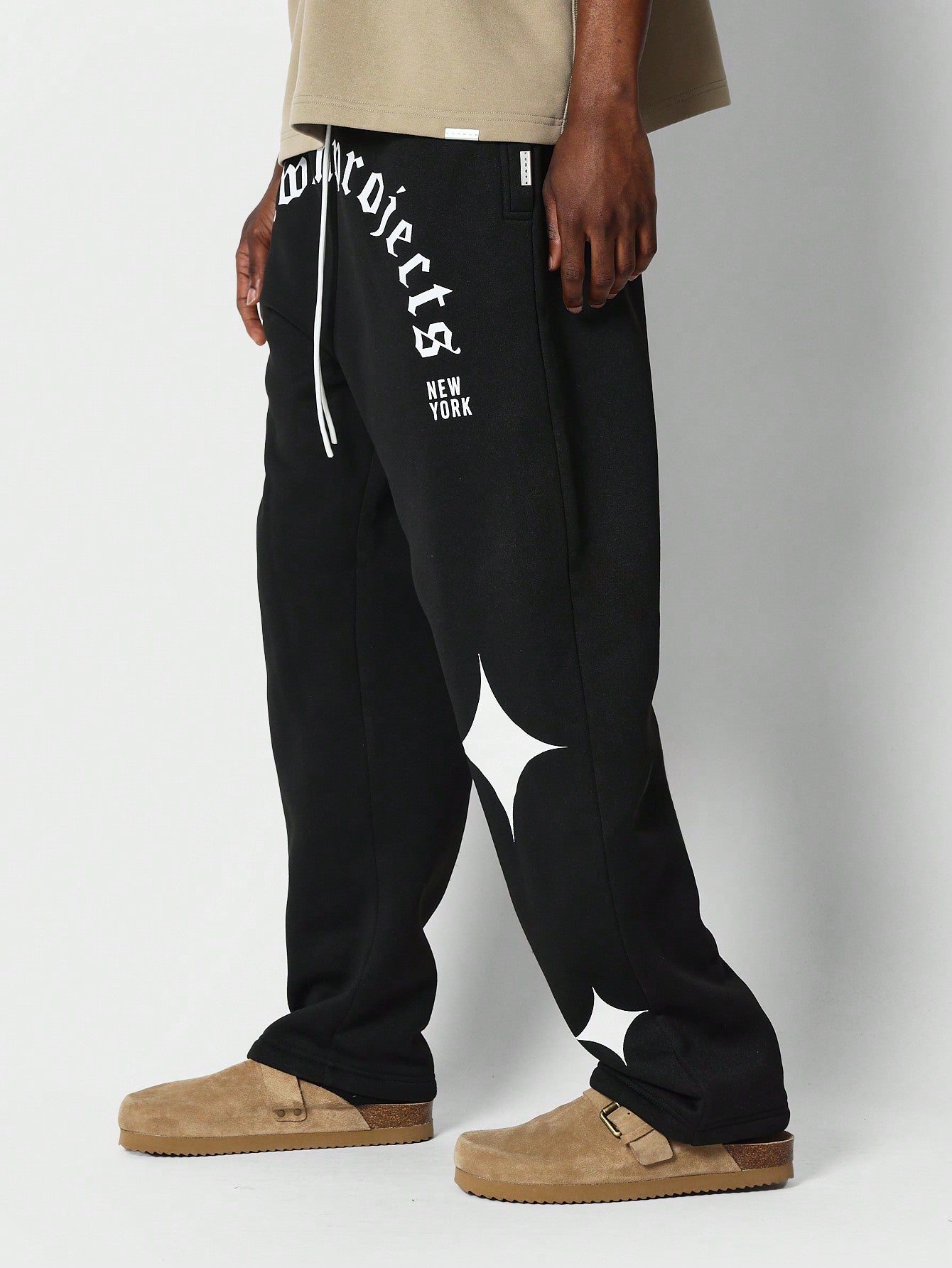 Drop Crotch Jogger With Diamond Graphic Print