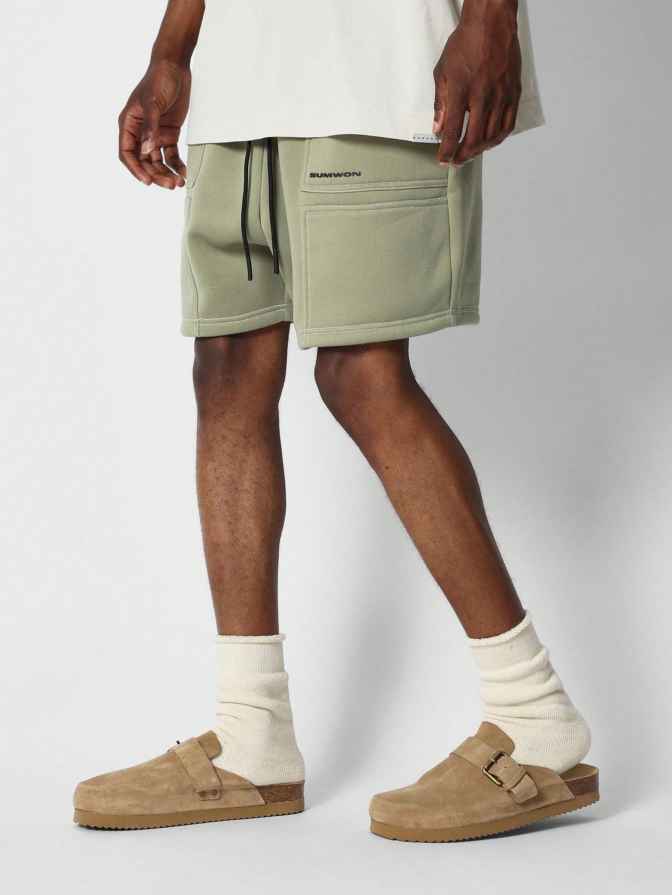 Drop Crotch Short With Contrast Stitch