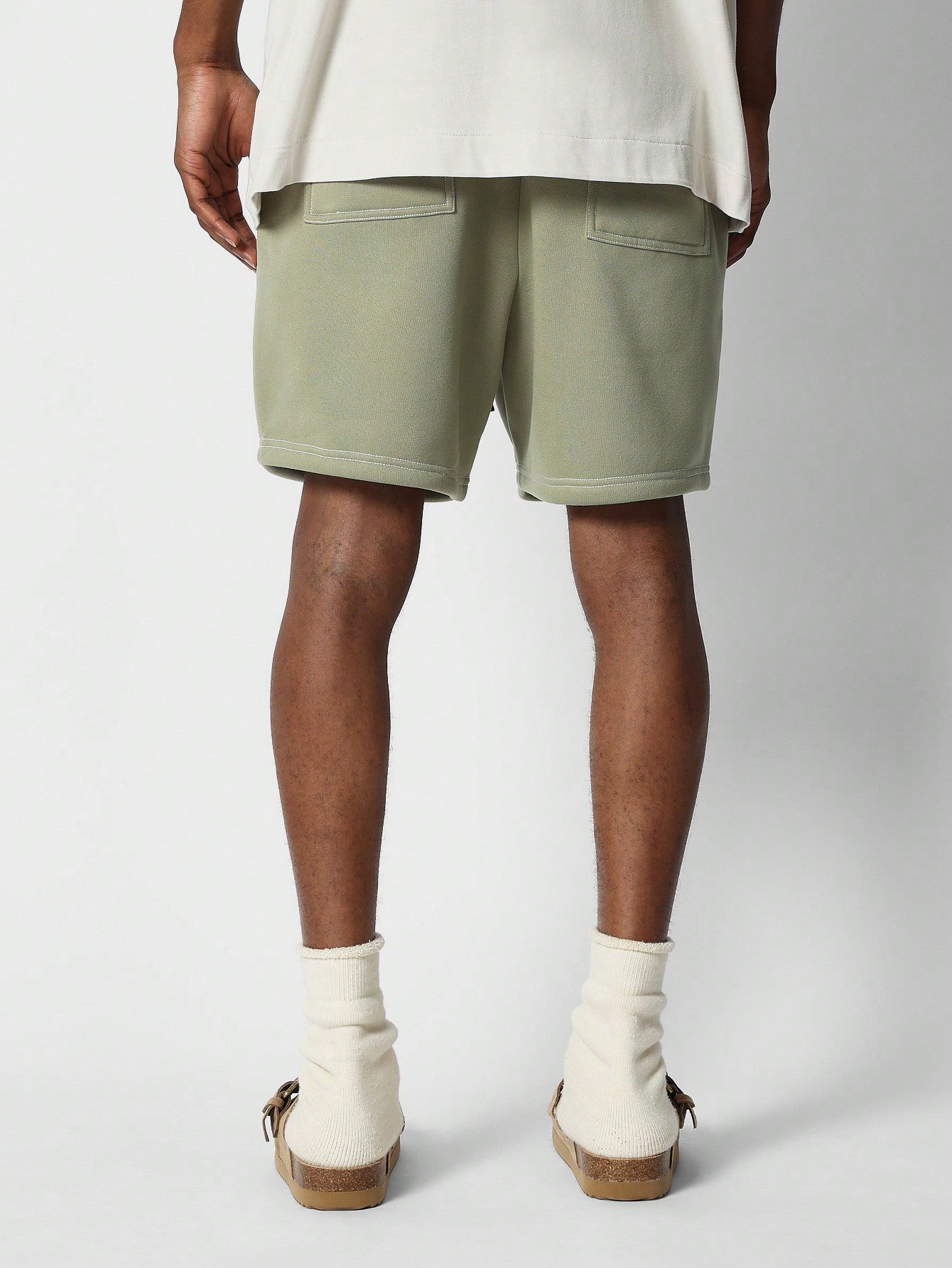 Drop Crotch Short With Contrast Stitch