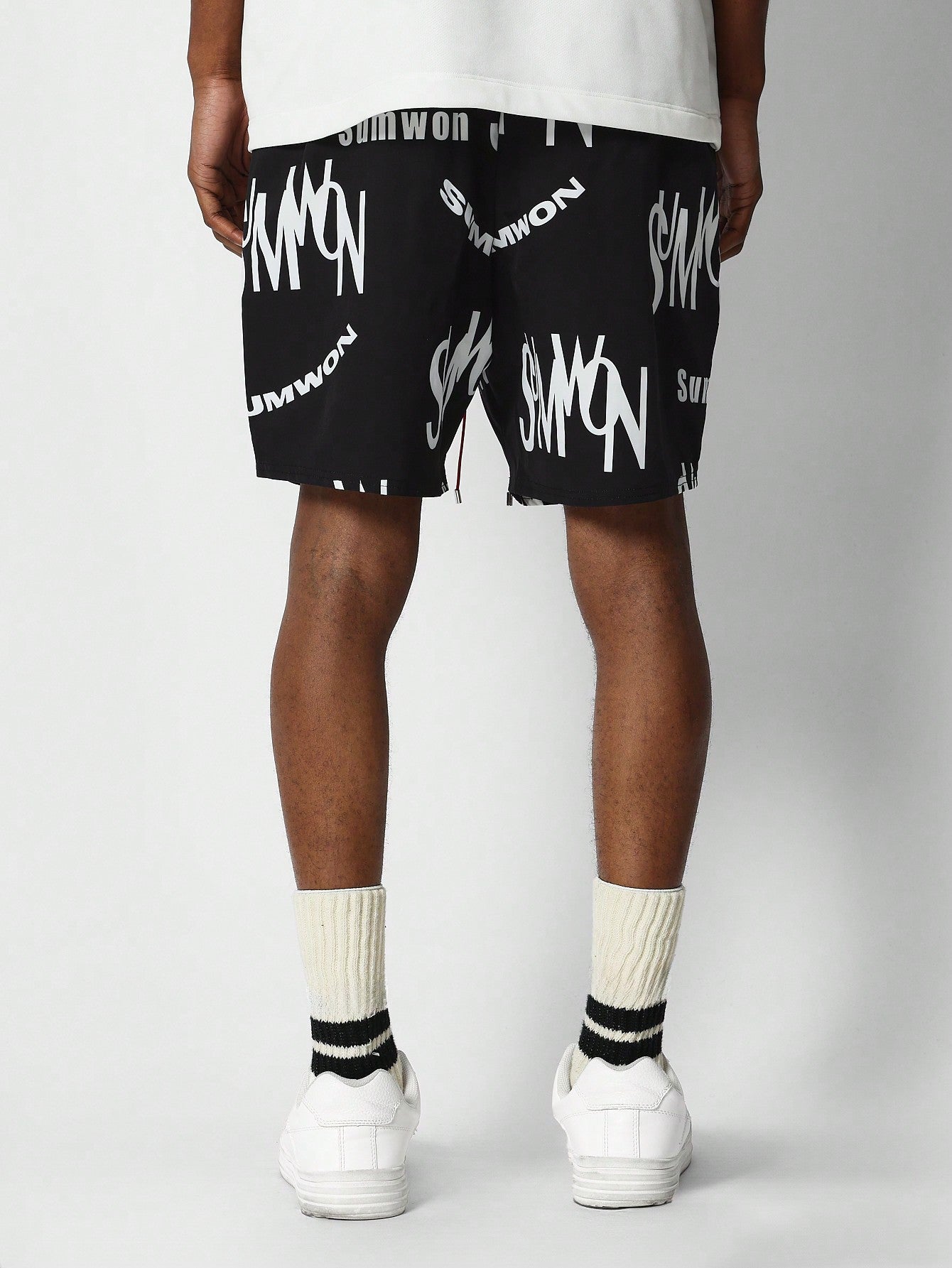 Nylon Short With All Over Print